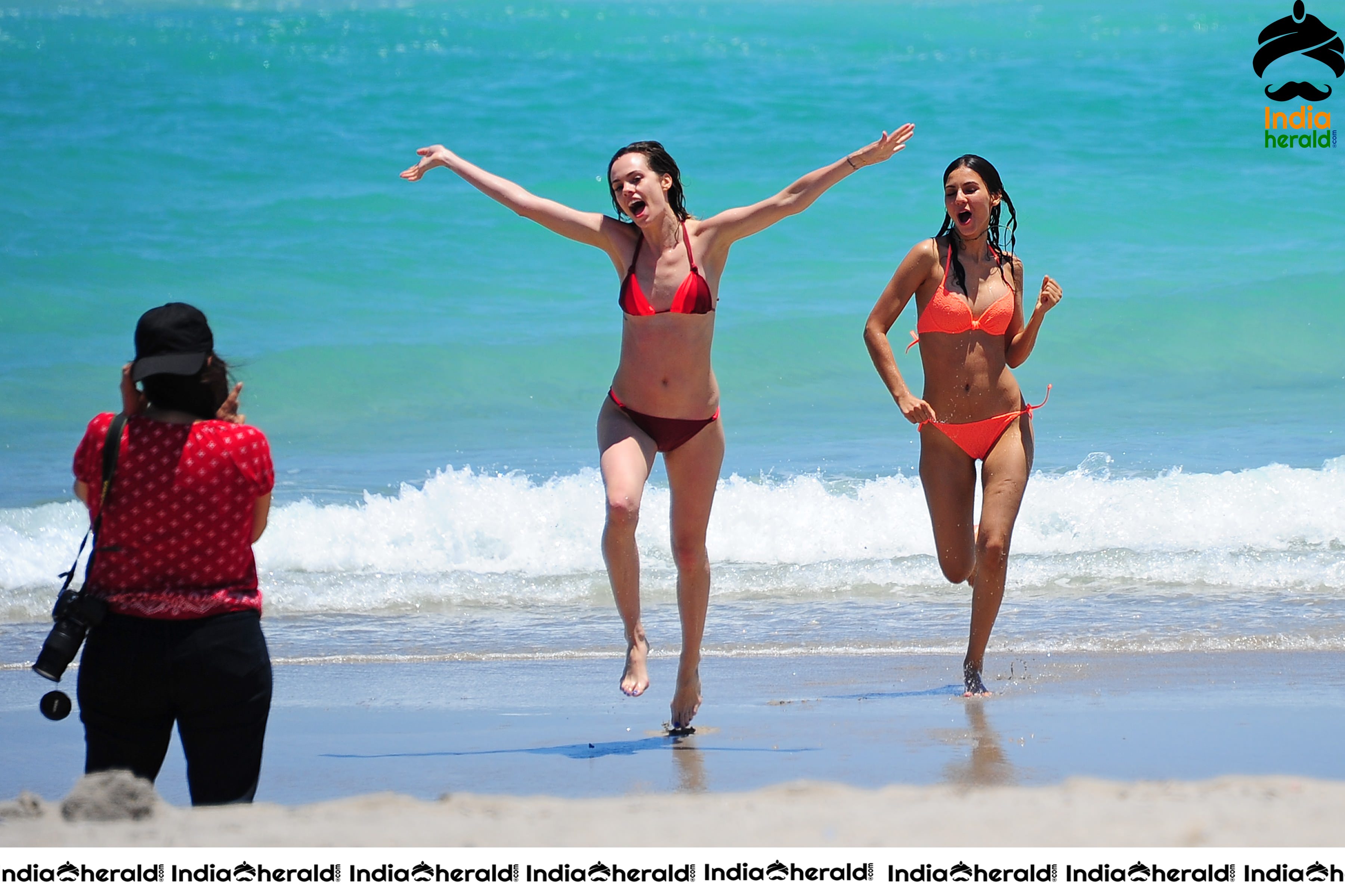 Victoria Justice Wearing A Neon Lace Bikini At Fort Lauderd