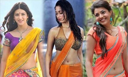 South Indian Actresses In Wet Saree Hot Show Photos Collect