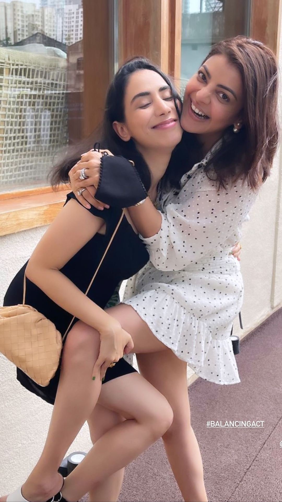 Kajal Aggarwal gives Nasty Vulgar Pose with her Friend - See Photos