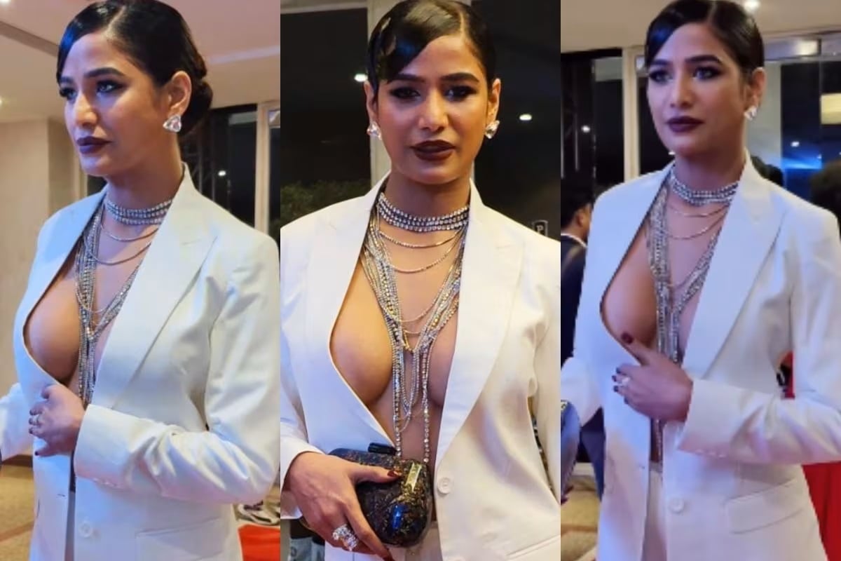 VIDEO - Poonam Pandey Has OOPS Moment As She Sizzles in Power Suit Without  Bra