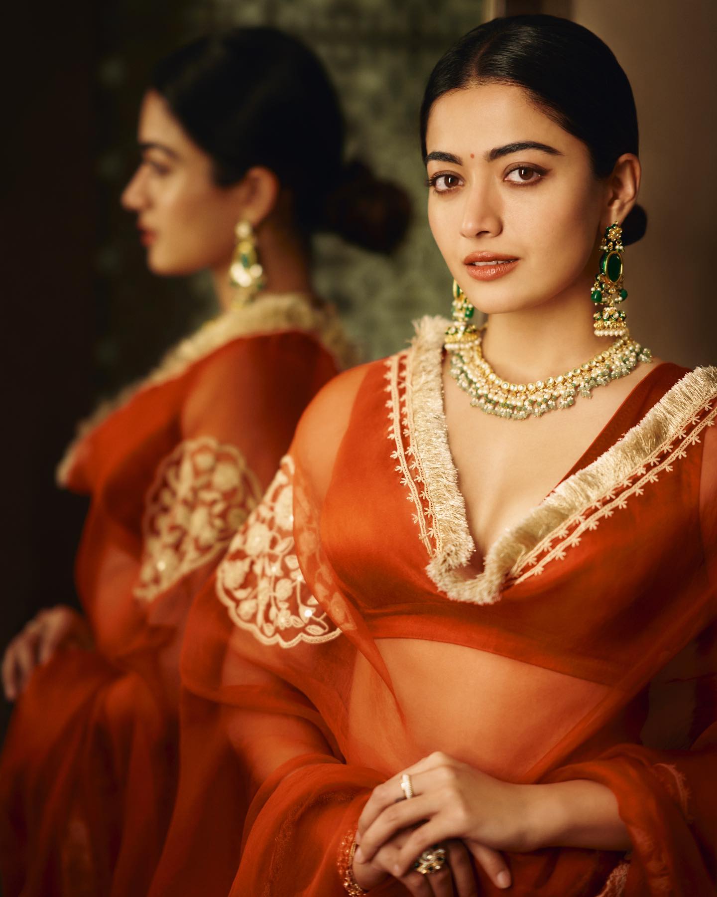 Rashmika Mandanna radiates allure in organza red lehenga - Photos