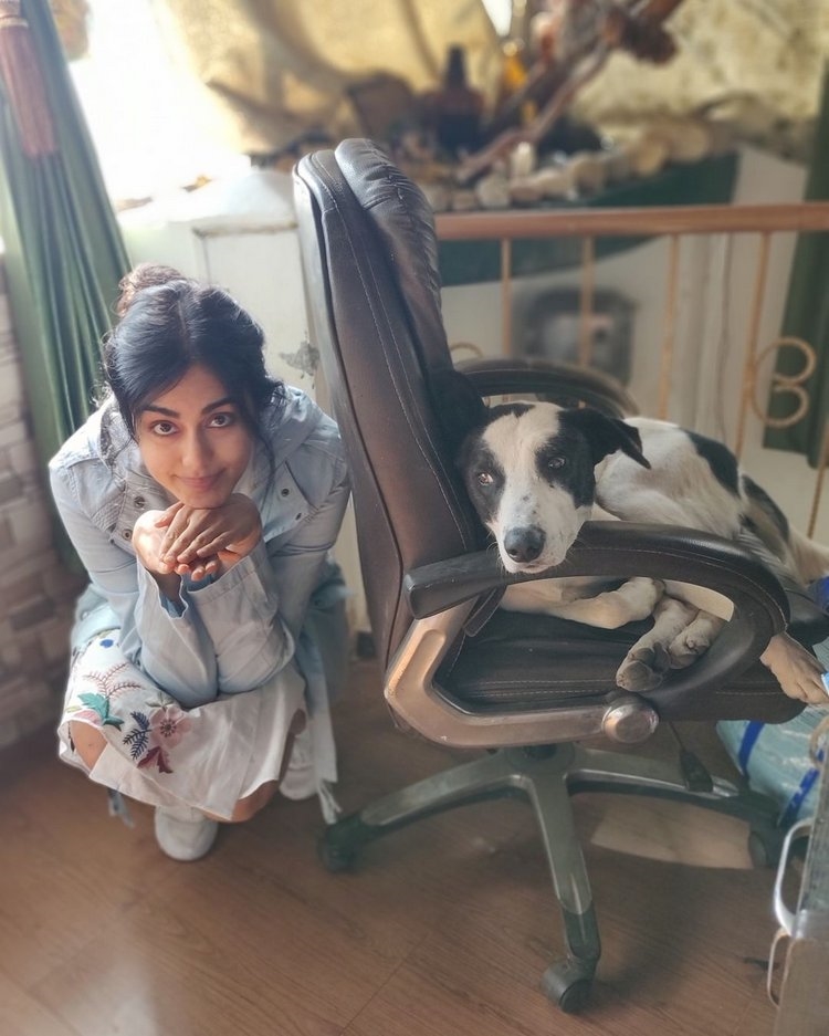 Adah sharma cute photos with pets