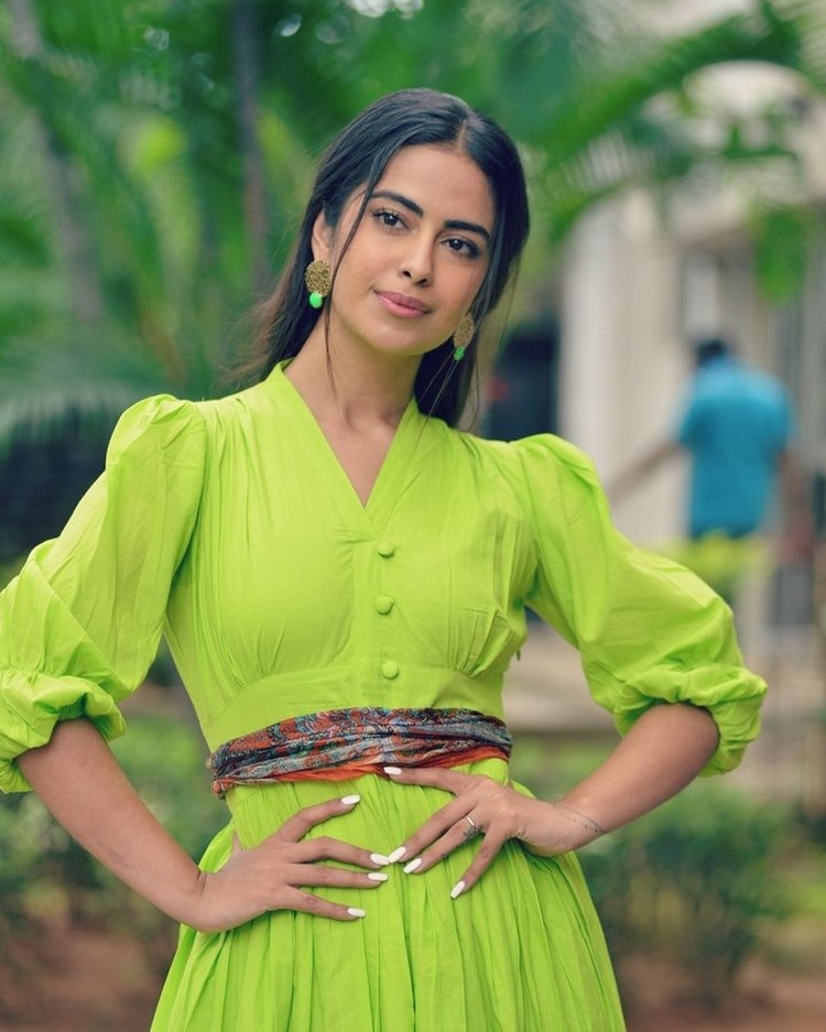 Avika Gor latest Photos In Green Dress