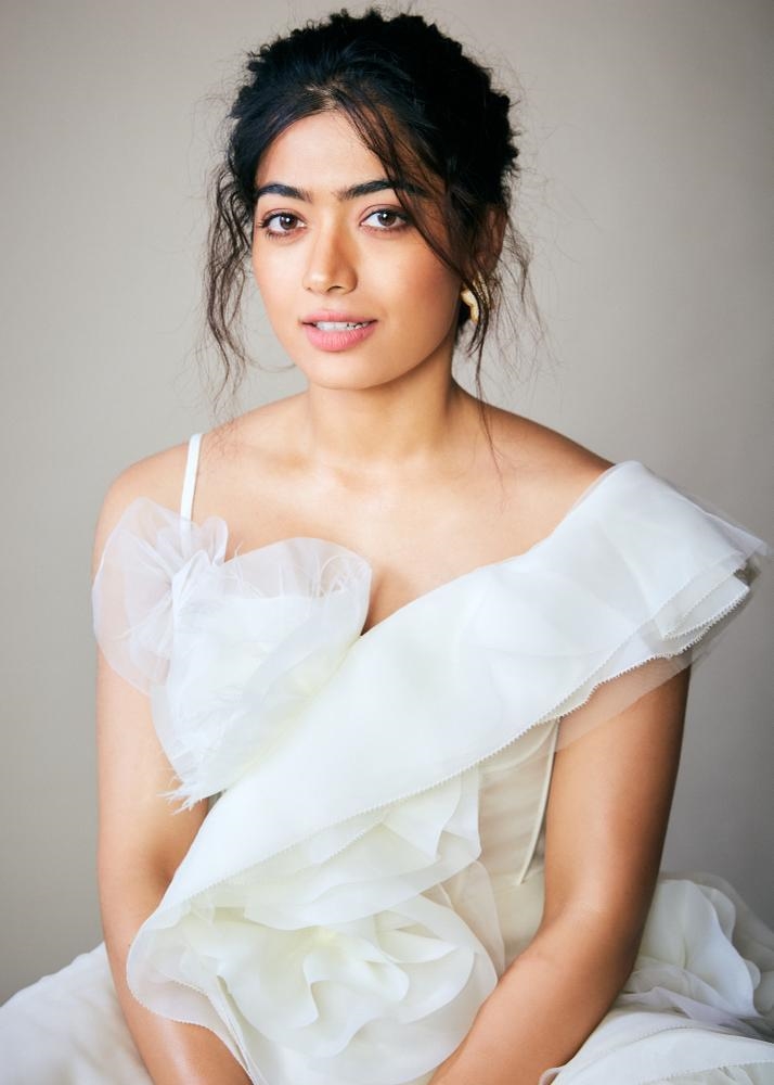 Sensational Actress Rashmika Mandanna Cute Images In White Attire