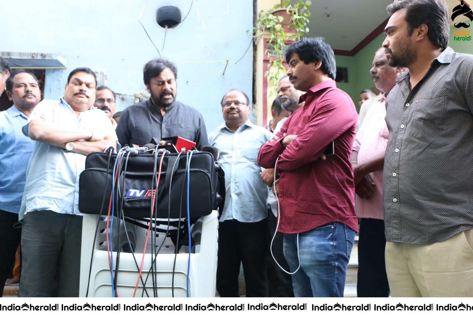 Actor Chiranjeevi Photos while Paying Final Respect to Sr Journalist Pasupuleti Ramarao Set 3