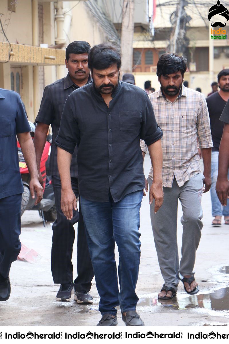 Actor Chiranjeevi Photos while Paying Final Respect to Sr Journalist Pasupuleti Ramarao Set 3