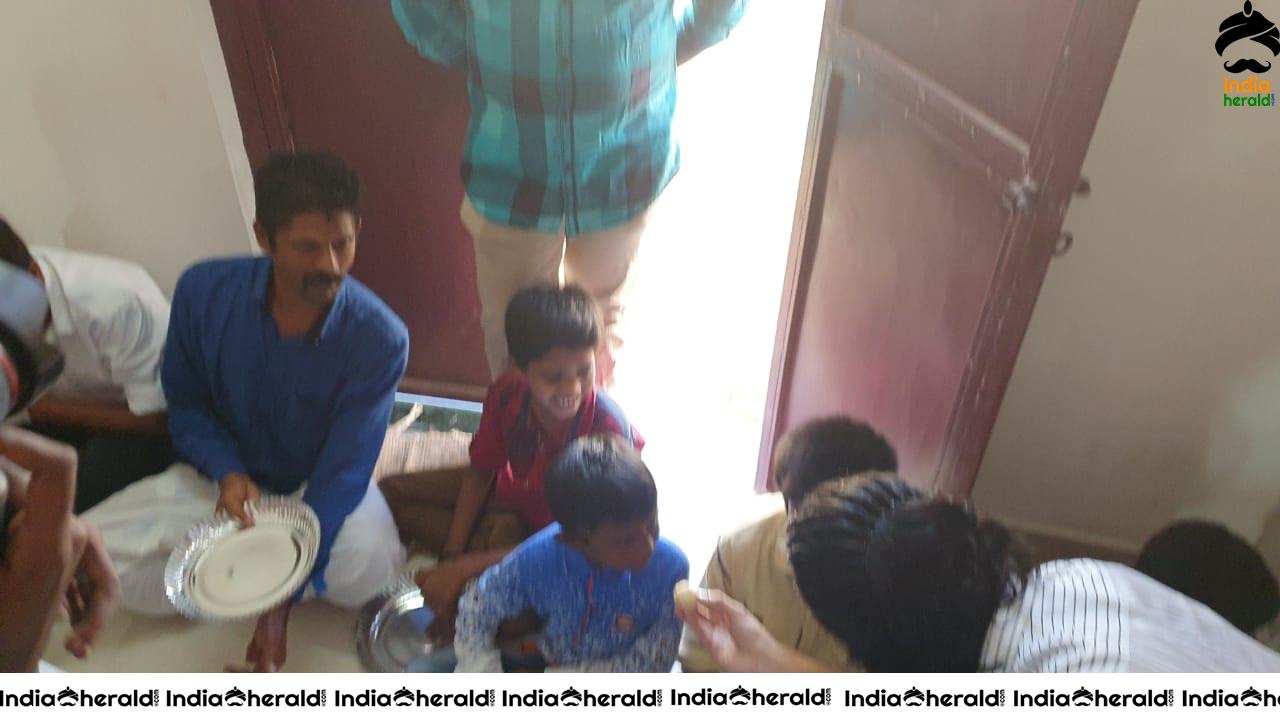 Actor Gautham Karthik meets Orphan Kids at Ashram Set 1