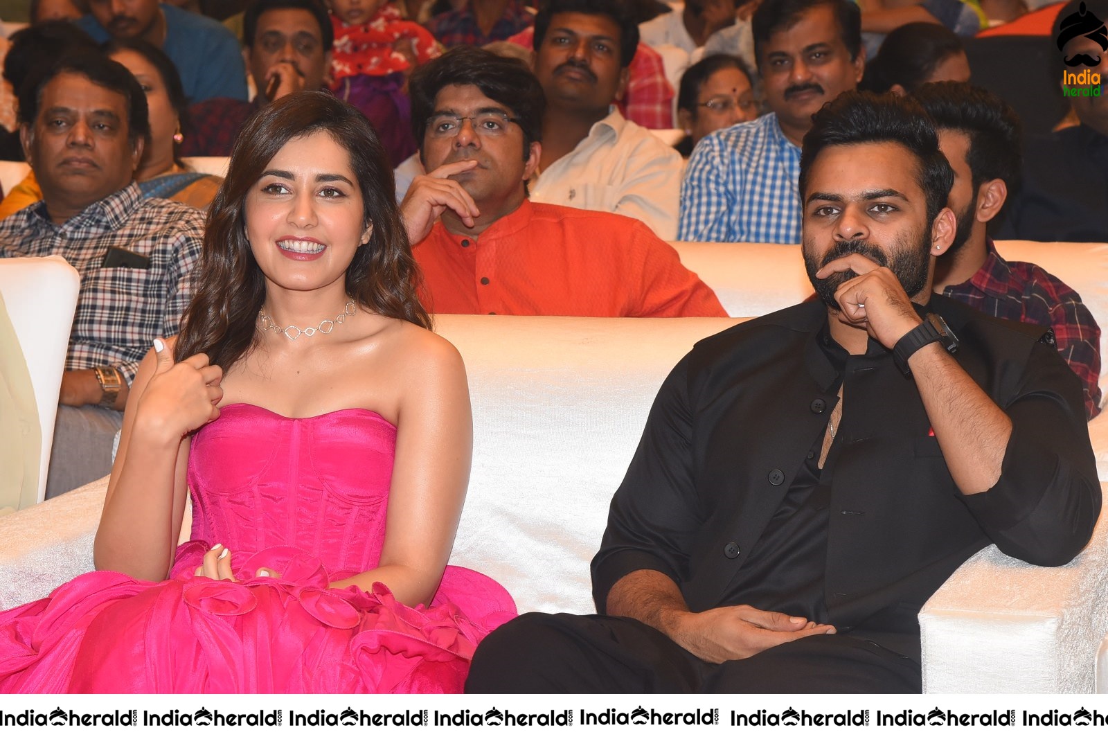 Actor Sai Dharam Tej seen along with Raashi Khanna