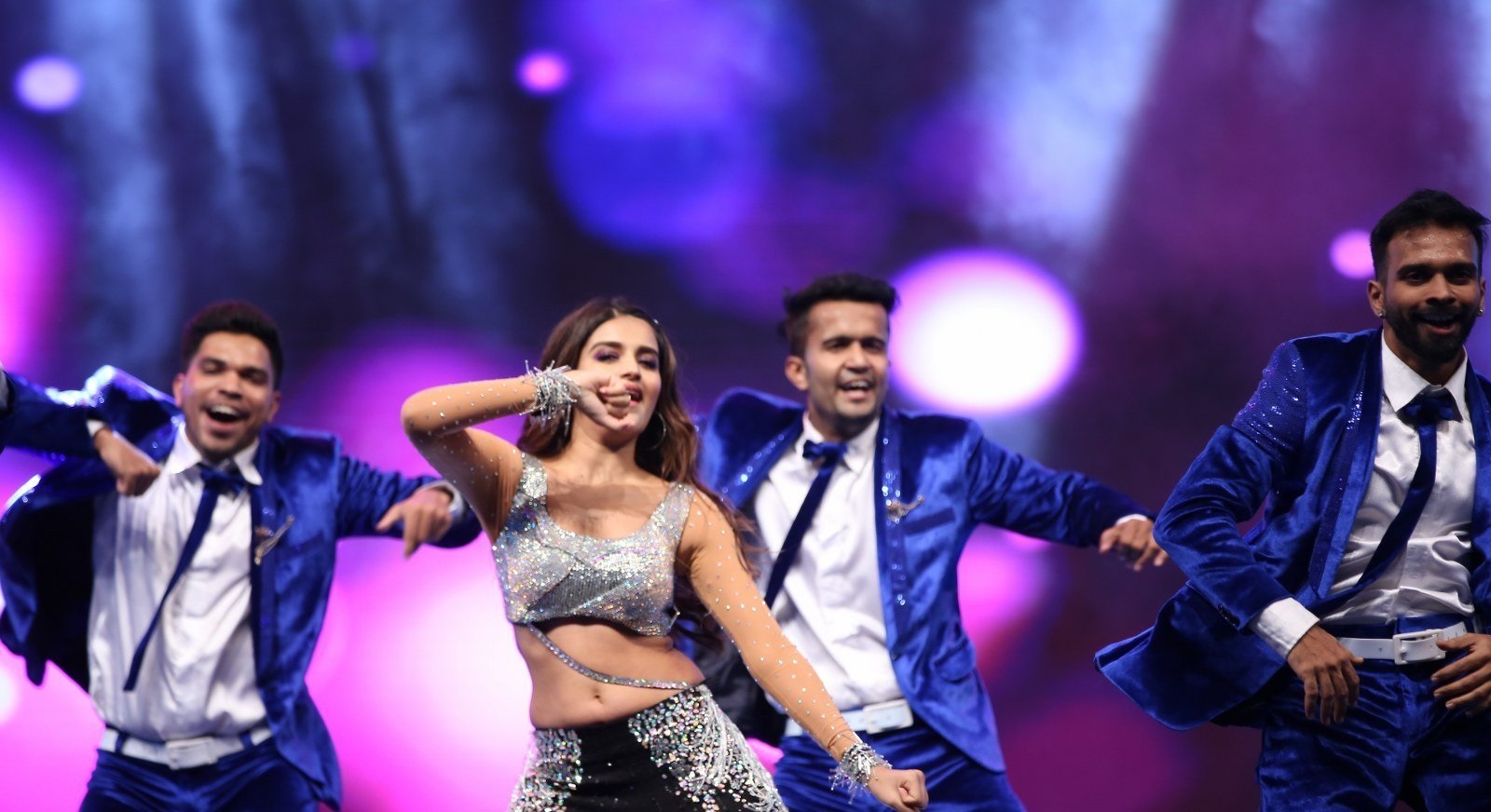 Actress Nidhhi Agerwal Hot Dance Stills From SIIMA Awards 2019 Set 1