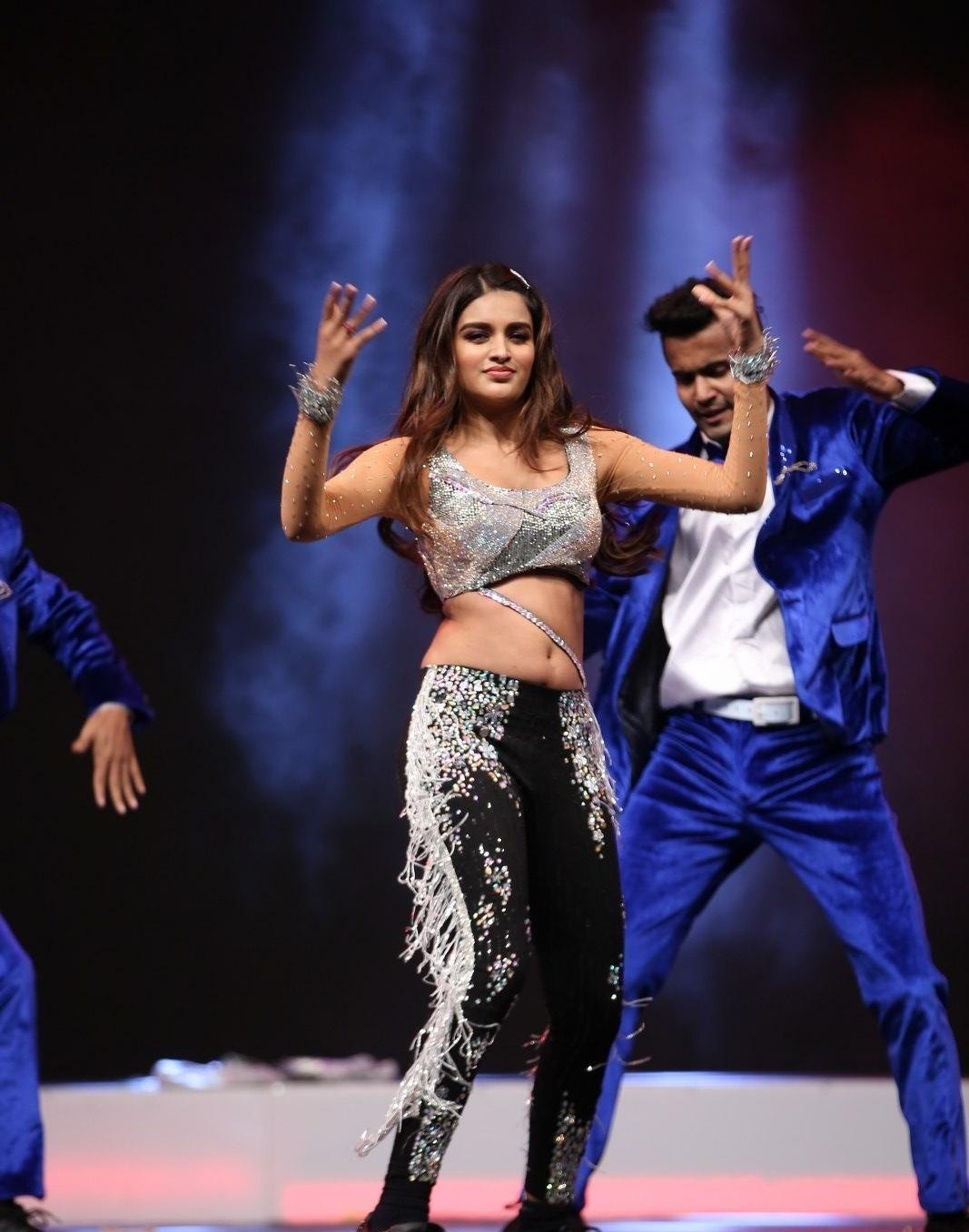 Actress Nidhhi Agerwal Hot Dance Stills From SIIMA Awards 2019 Set 1