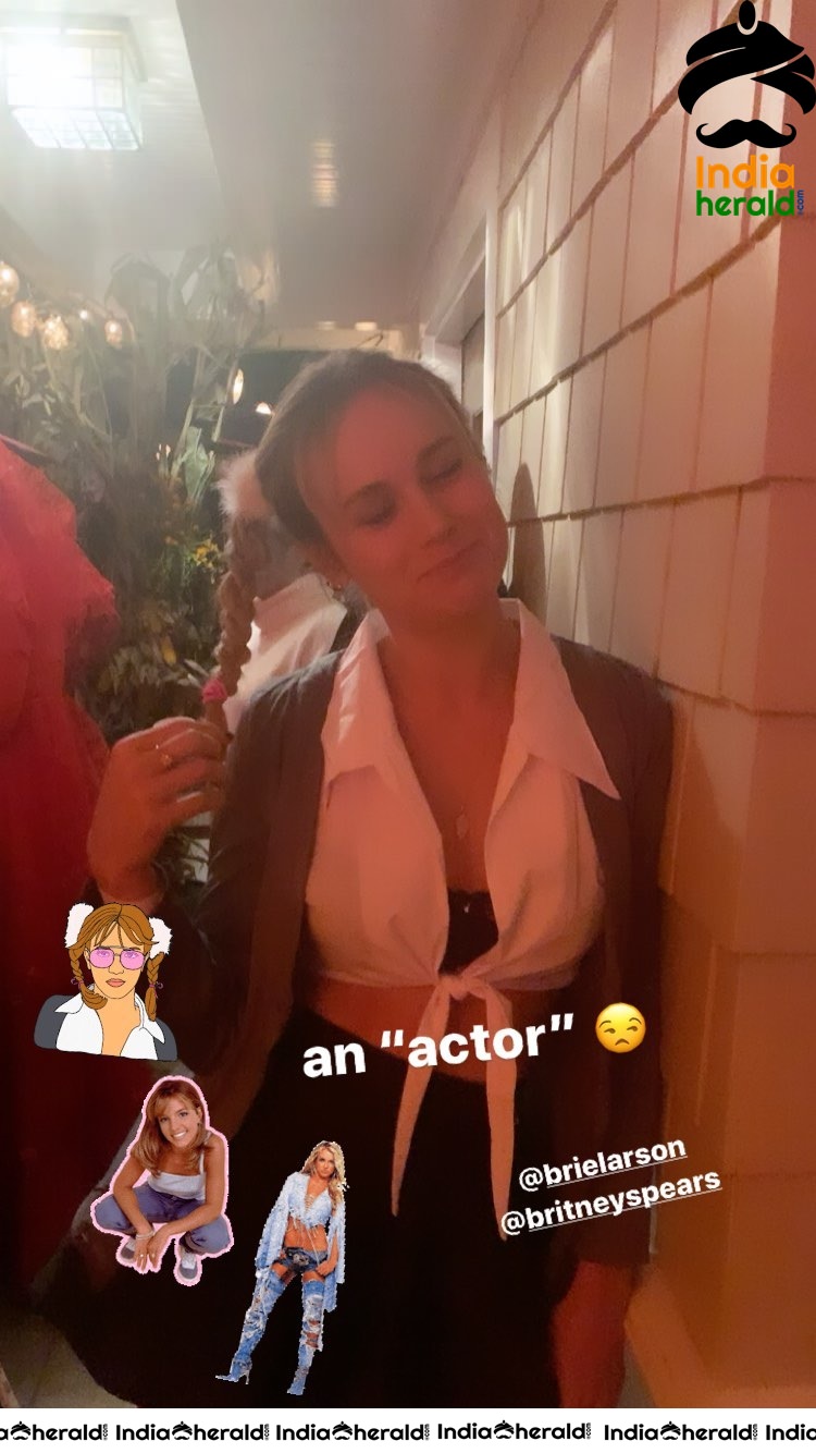 Brie Larson Dressed as Britney Spears For Halloween