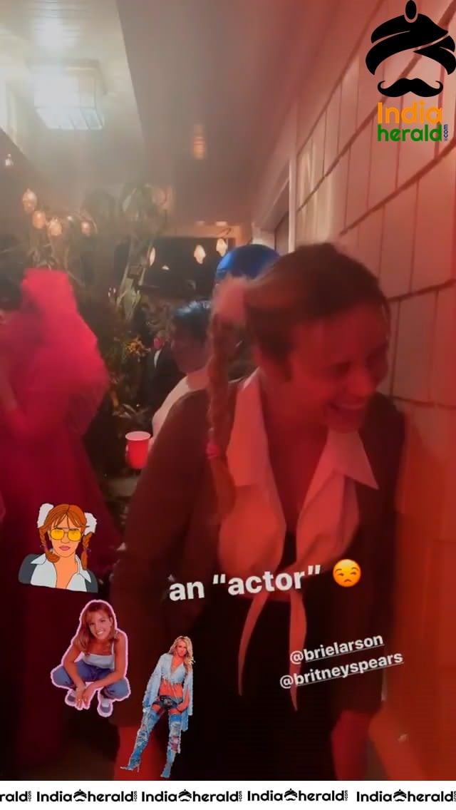 Brie Larson Dressed as Britney Spears For Halloween