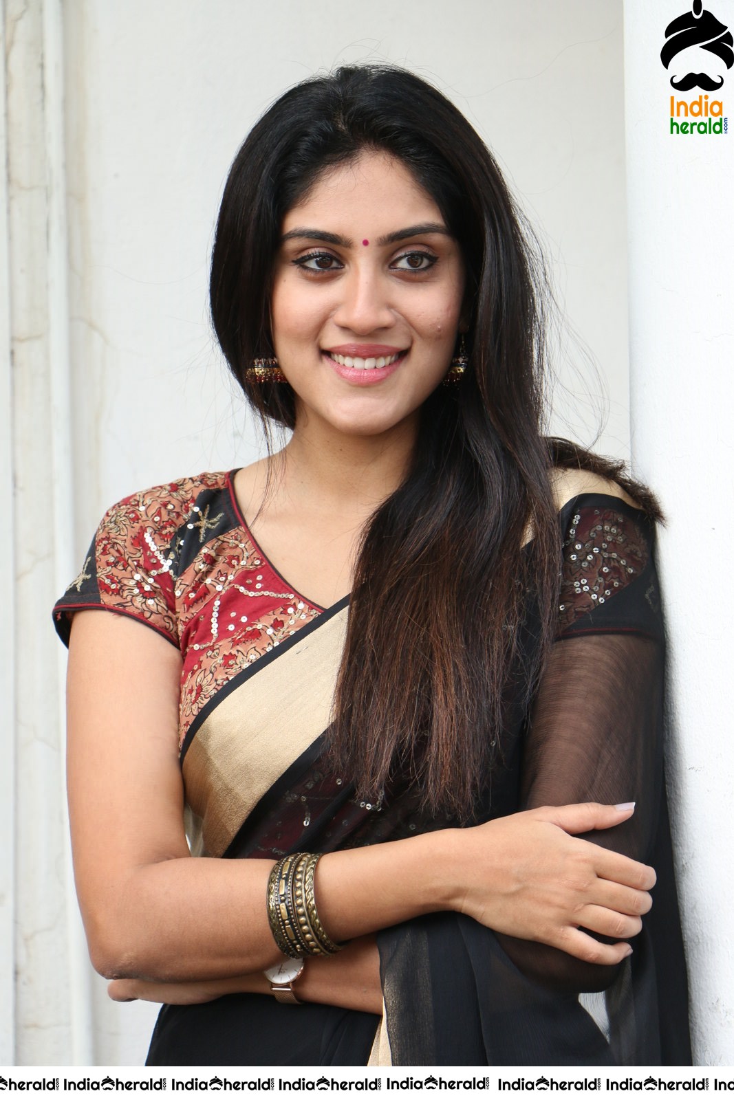 Dhanya Balakrishna Latest Hot Stills in Black Transparent Saree Set 2