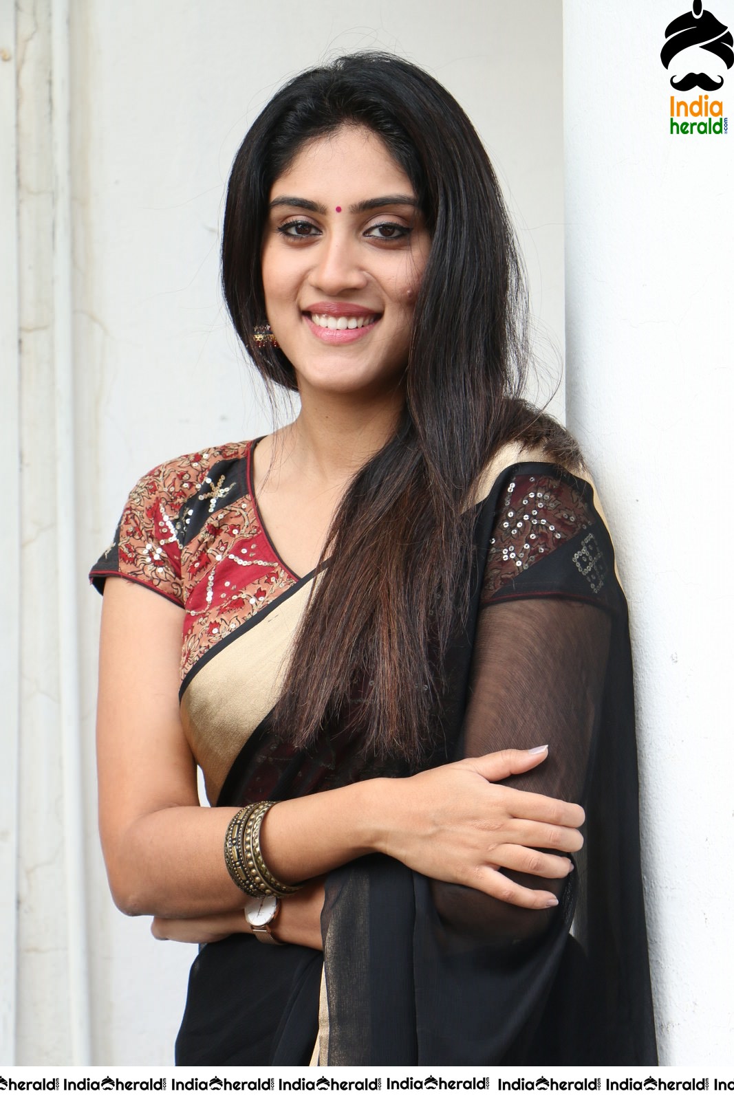 Dhanya Balakrishna Latest Hot Stills in Black Transparent Saree Set 2