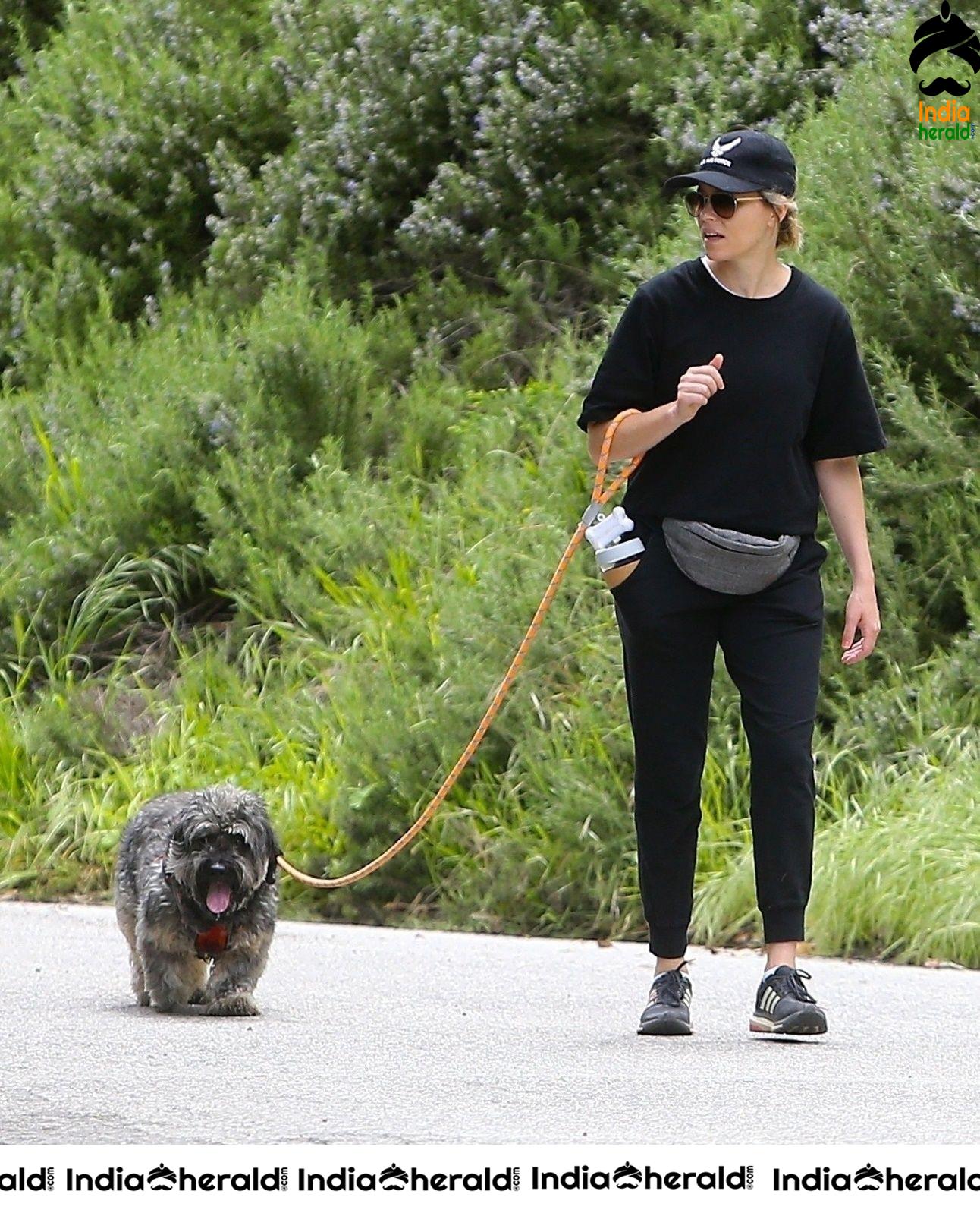 Elizabeth Banks Walks her dog in the Hollywood Hills despite Lockdown due to Corona Virus