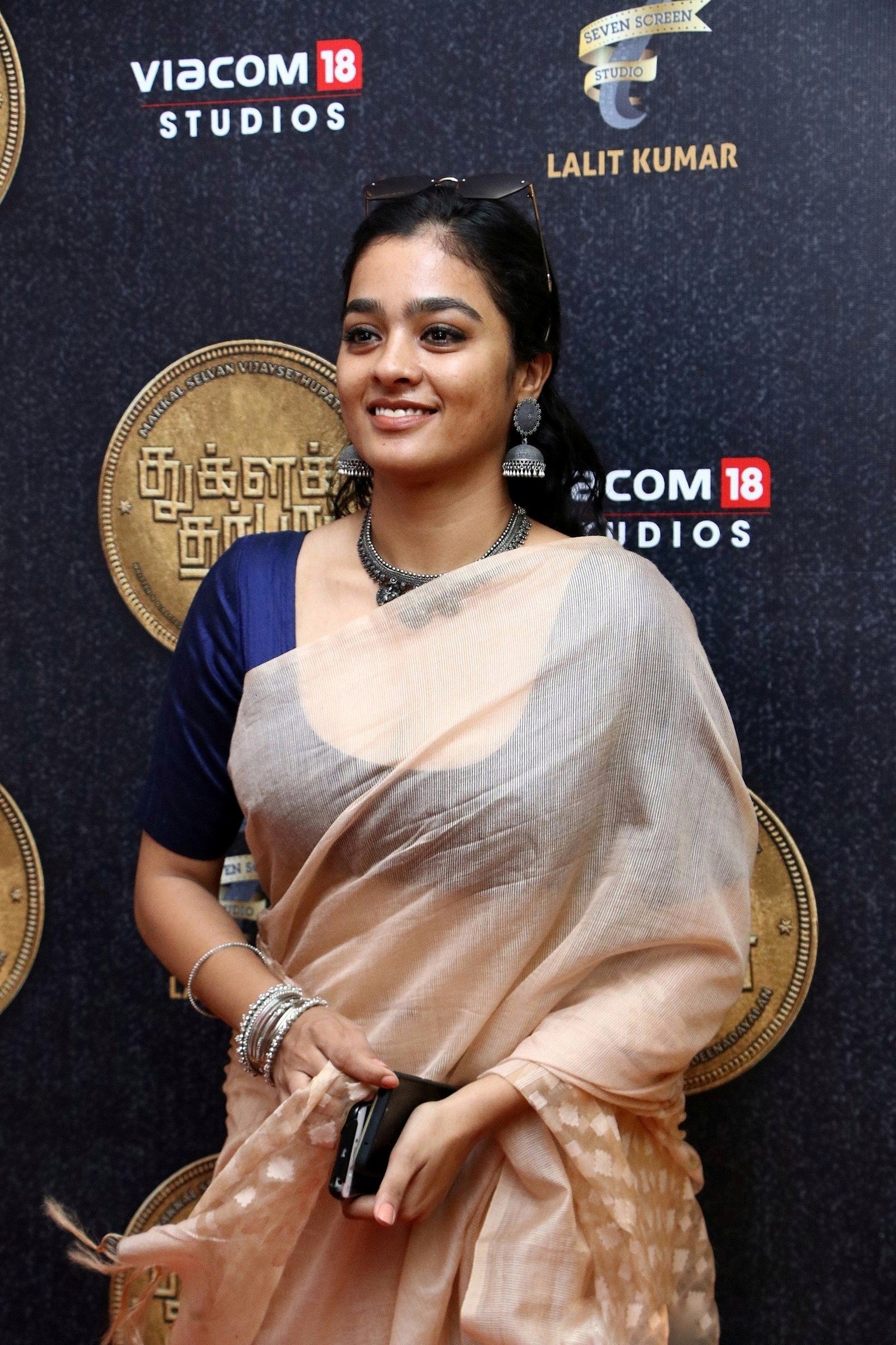 Gayathrie Latest Hot Stills In Transparent Saree During Tuglaq Darbar Pooja