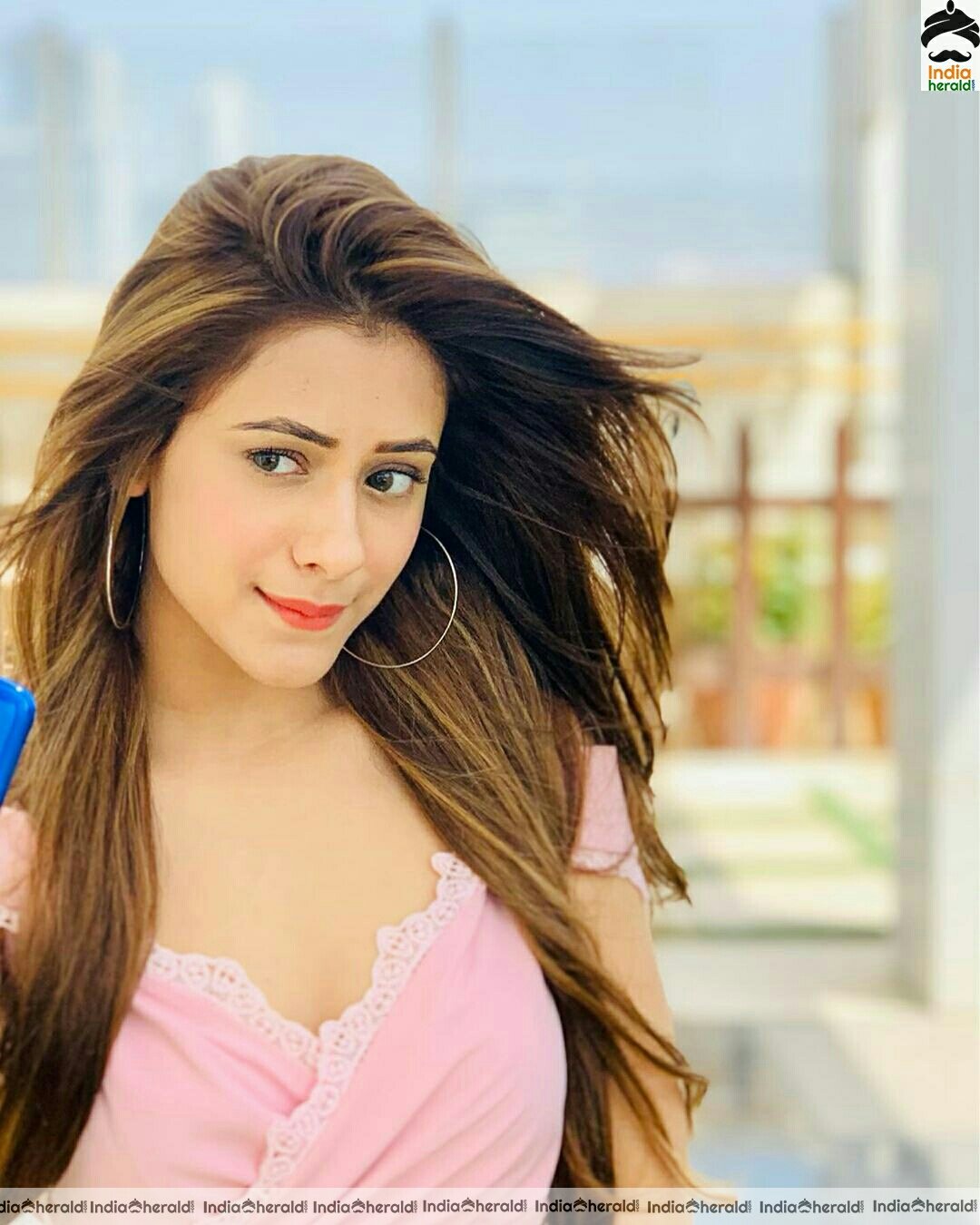 Hiba Nawab Cute Pink Dress photo Stills