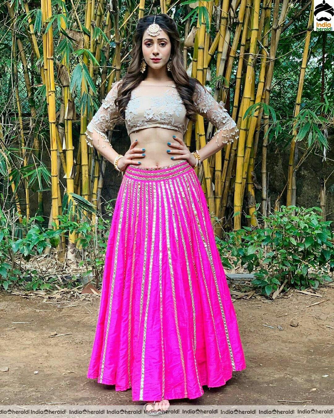 Hiba Nawab Shows Her Sexy Waistline In latest Clicks Set 2