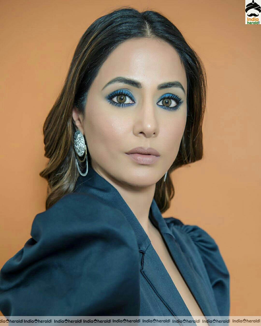 Hina Khan Hot And Stylish Blue Dress Stills