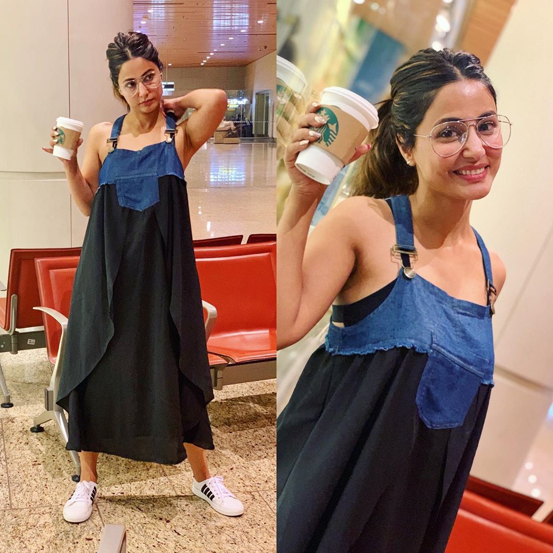 Hina Khan In A Sleeveless Top At A Mall