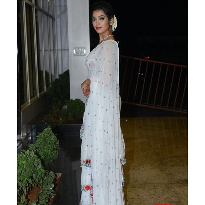 Hippi Heroine Digangana Suryavanshi In Transparent White Saree