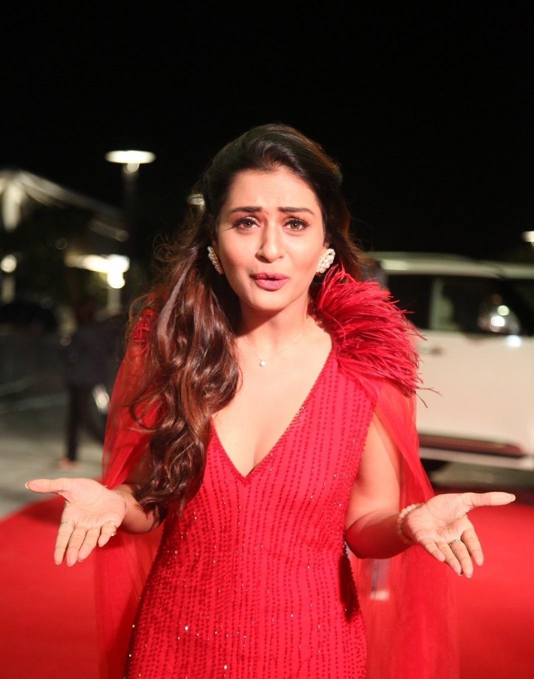 Hot Red Payal Rajput Stills From SIIMA Awards 2019 Red Carpet Set 3