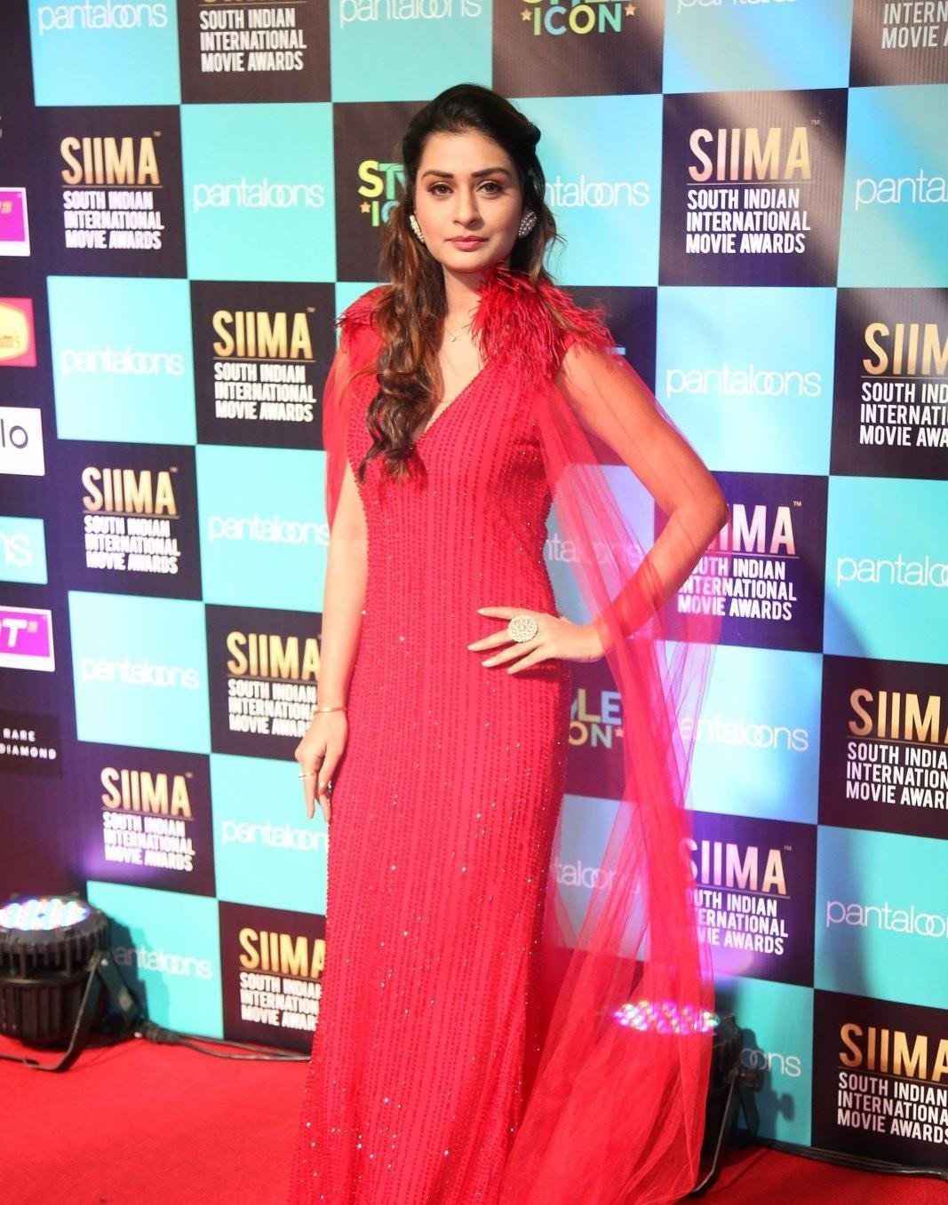 Hot Red Payal Rajput Stills From SIIMA Awards 2019 Red Carpet Set 3