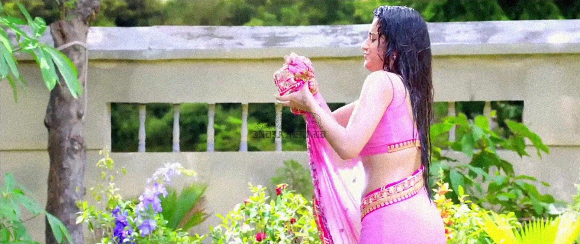 Hottest Photos of Trisha Getting Wet and Stripping Her Saree Set 2