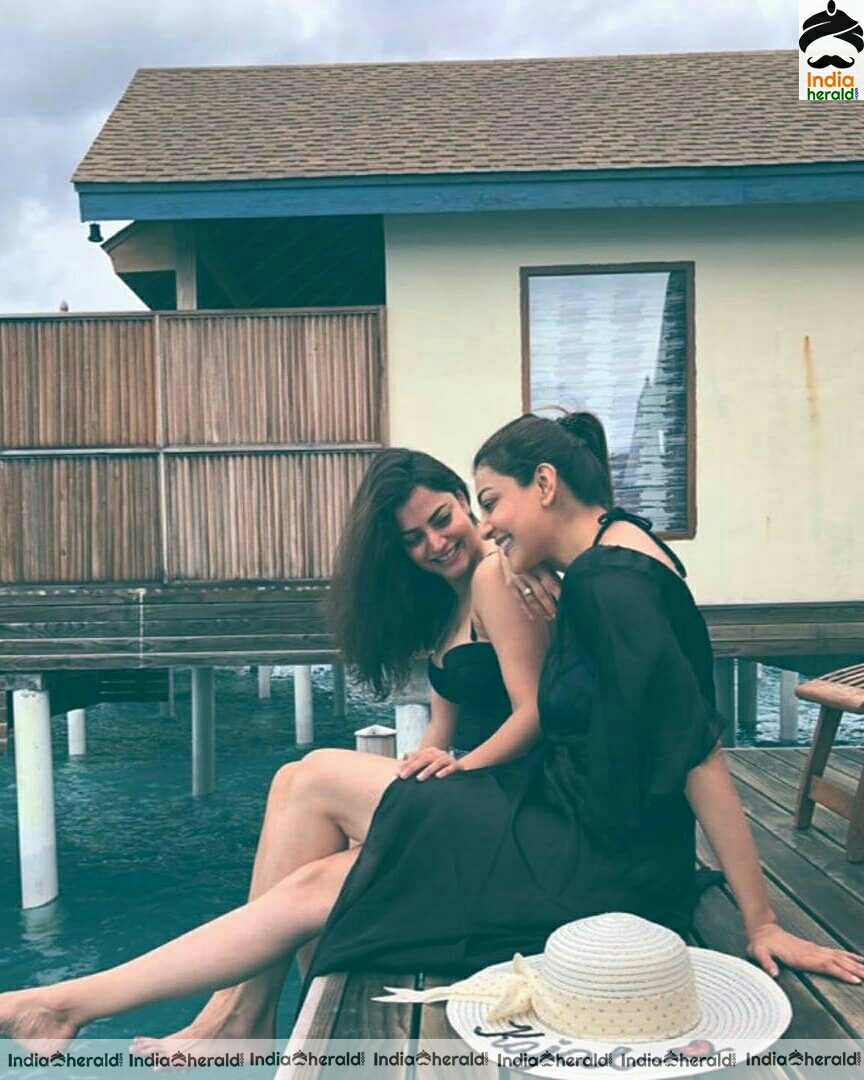 Kajal Aggarwal And Her Sister Cute Stills