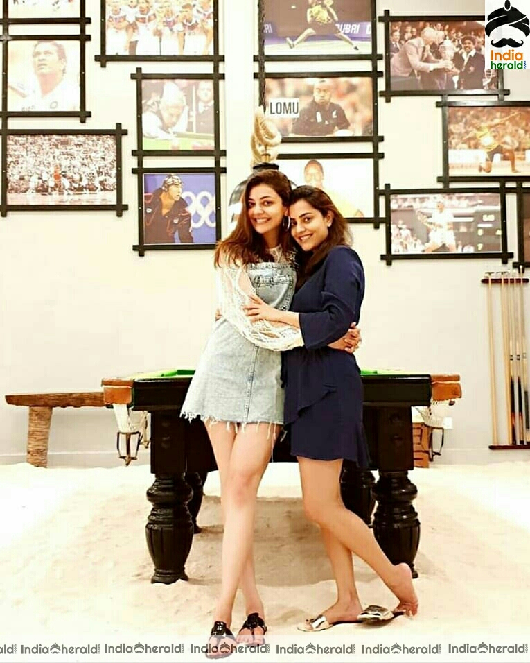 Kajal Aggarwal And Her Sister Cute Stills