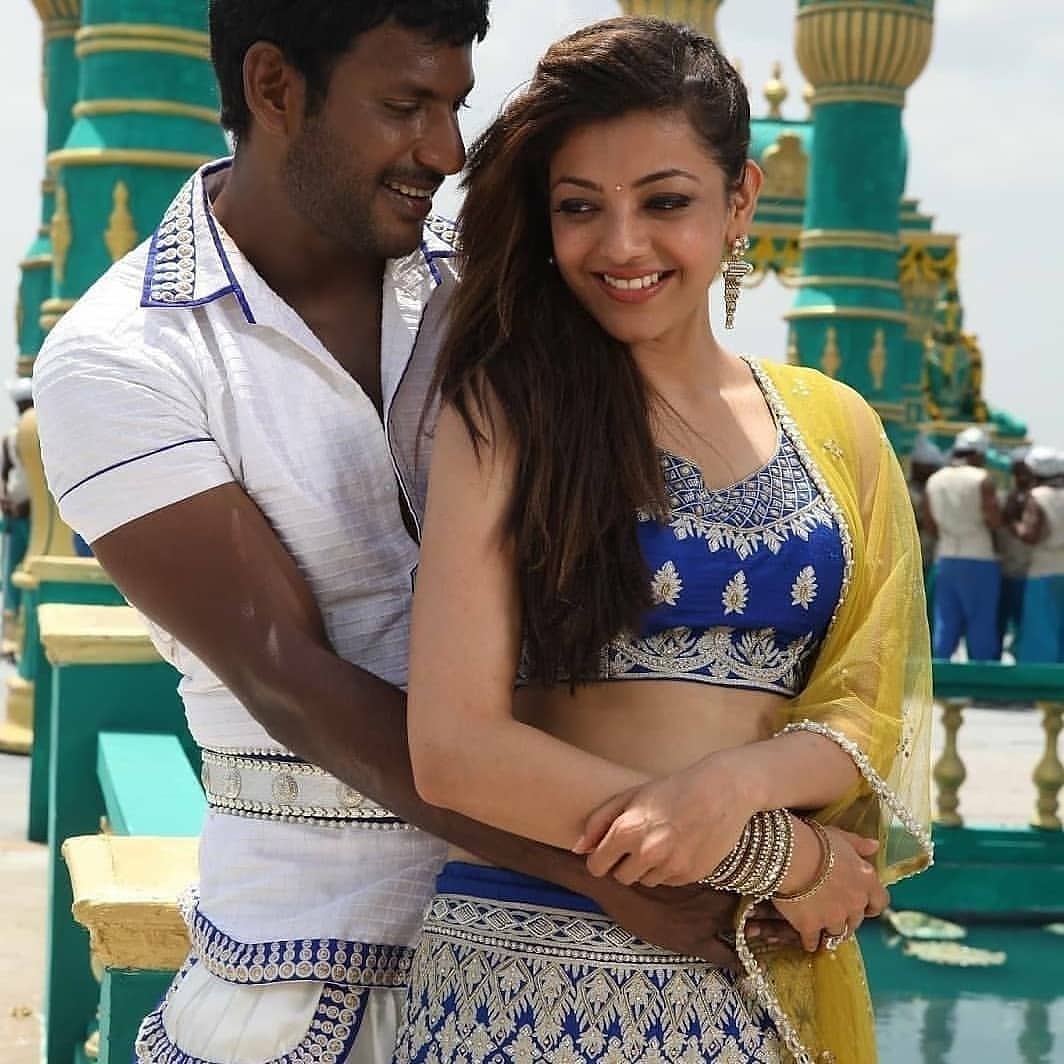 1064px x 1064px - Kajal Aggarwal Sexy In Saree With Vishal
