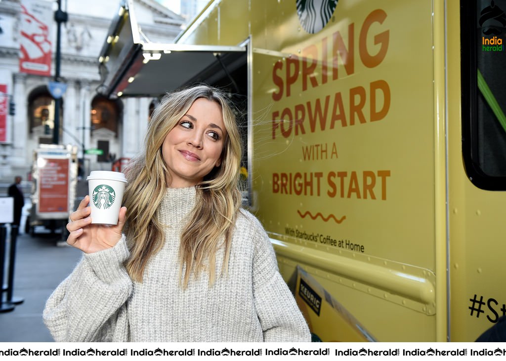 Kaley Cuoco at Starbucks Shine from the Start Spring Campaign in NYC