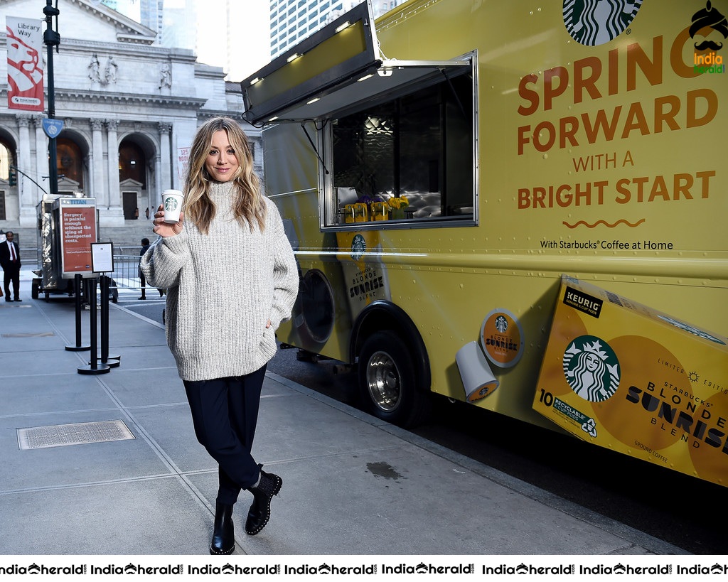 Kaley Cuoco at Starbucks Shine from the Start Spring Campaign in NYC