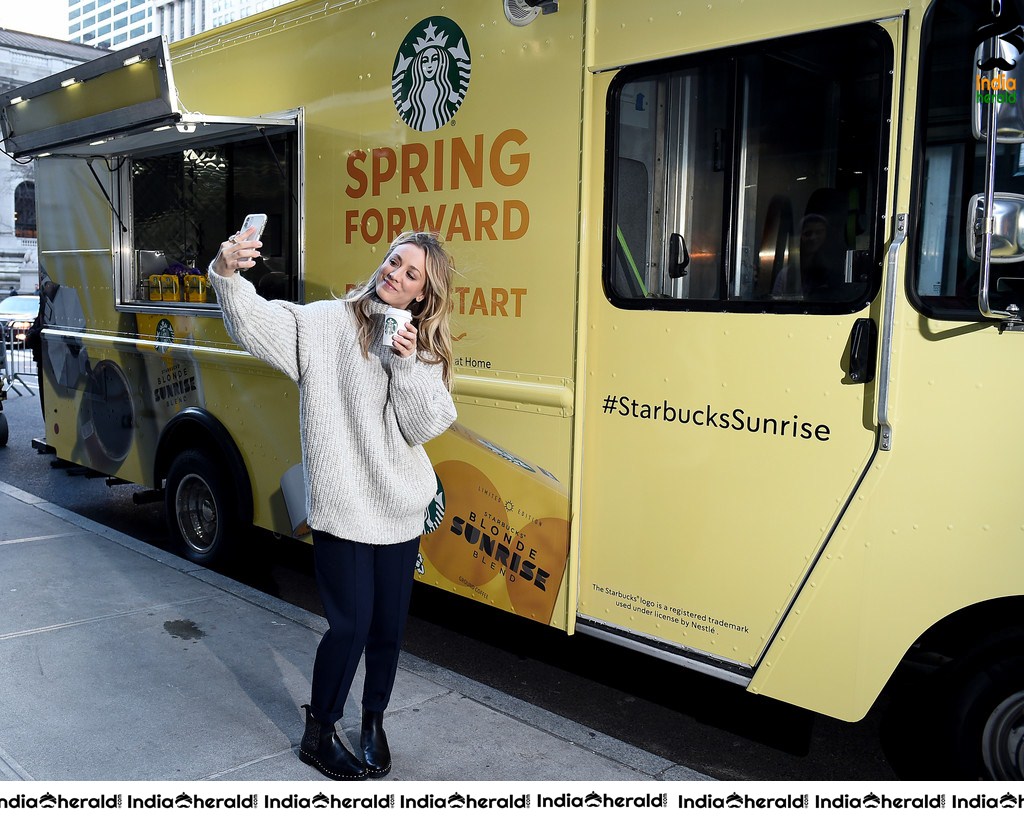 Kaley Cuoco at Starbucks Shine from the Start Spring Campaign in NYC