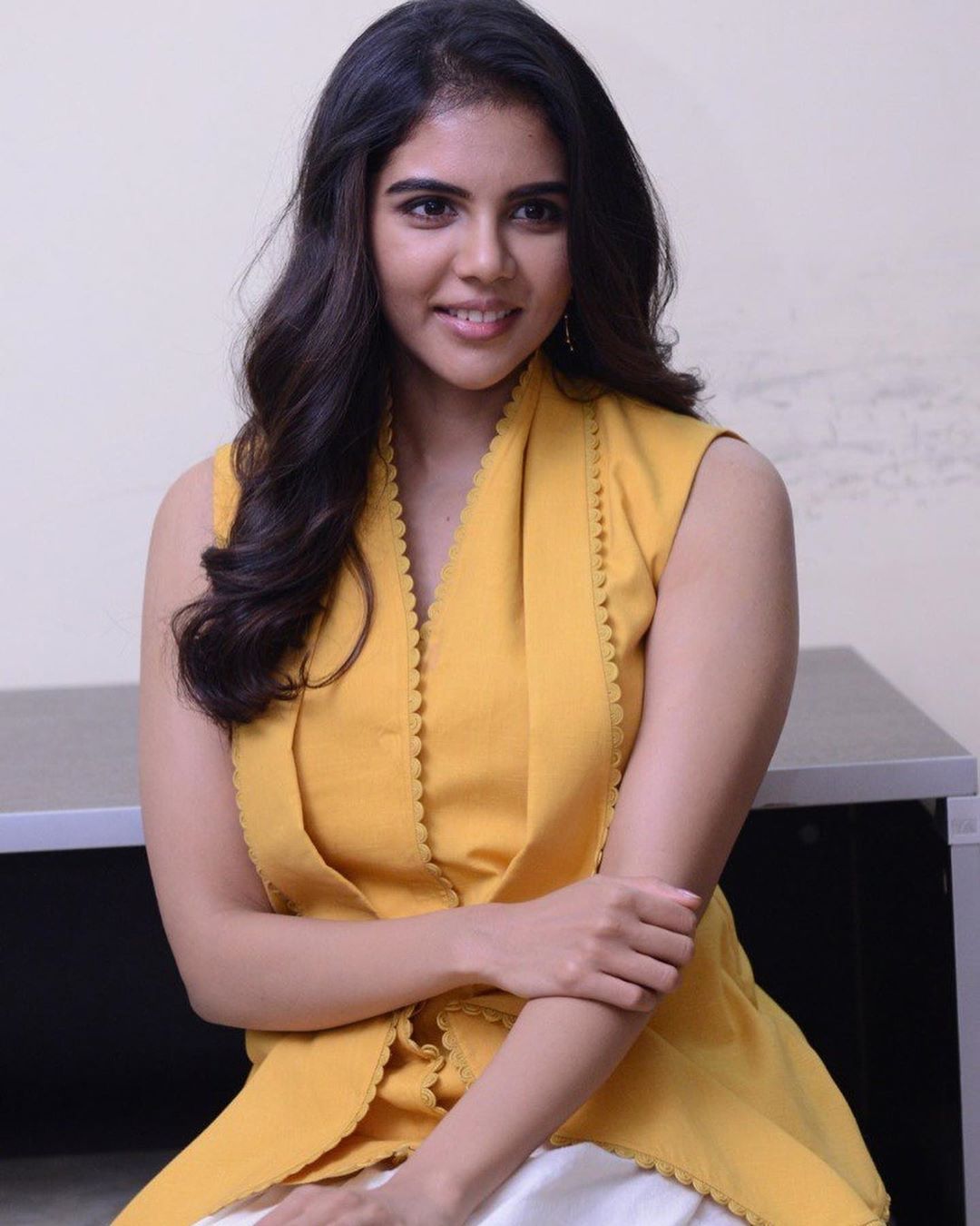 Kalyani Priyadarshan Cute Yellow Dress Photo Shoot Stills