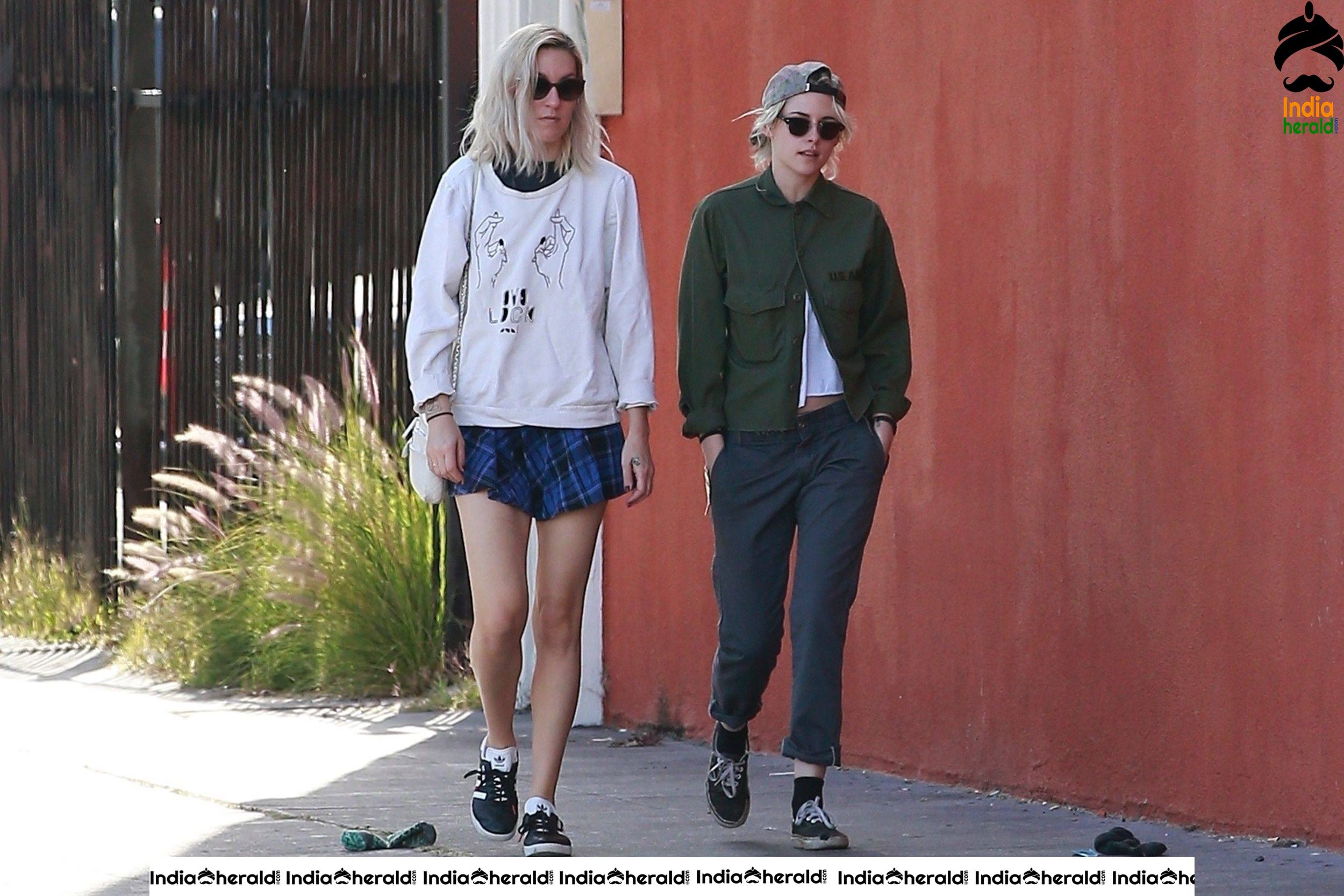 Kristen Stewart Goes out to eat with a friend in Los Feliz