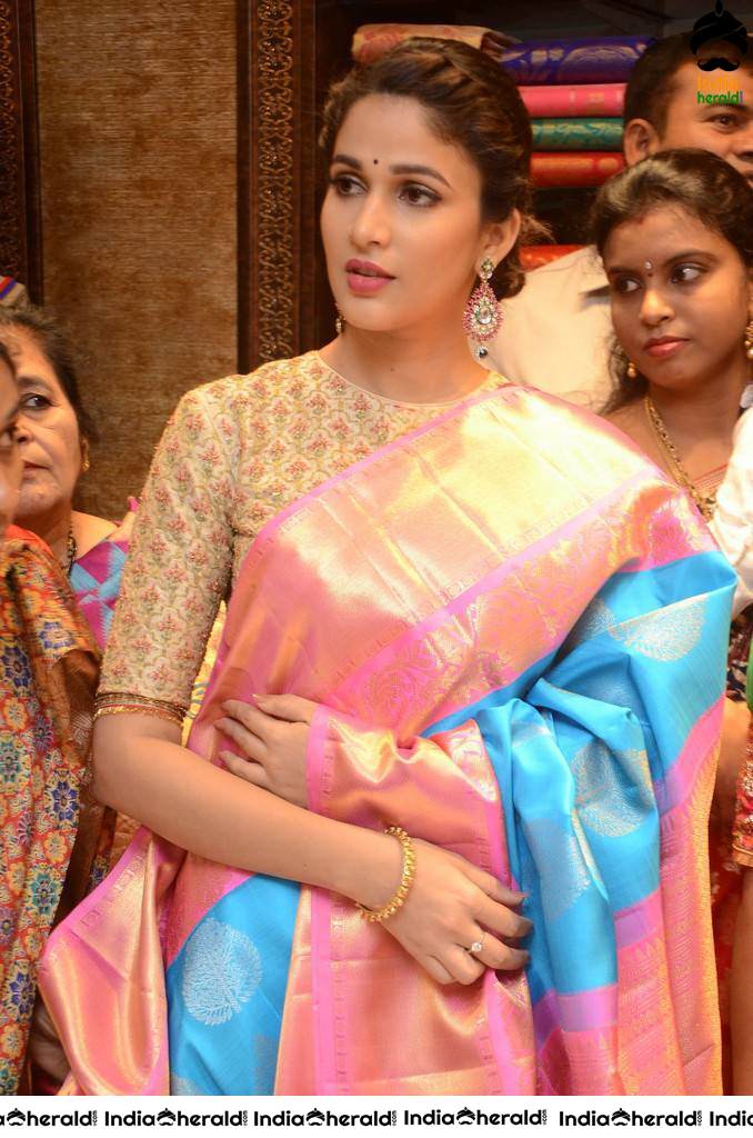 Lavanya Tripathi Looking Gorgeous in Saree at a Textile Shop Launch