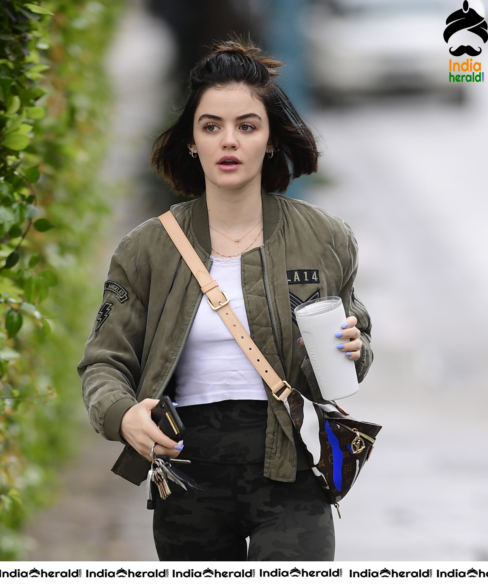 Lucy Hale looking cute while going to a gym in Los Angeles