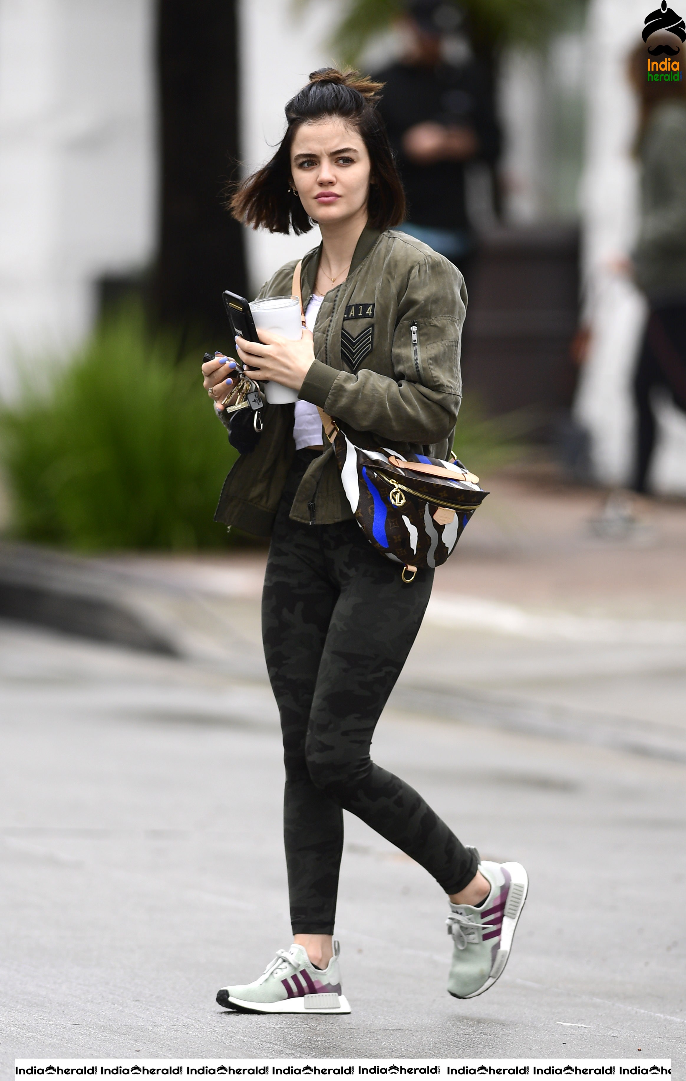 Lucy Hale looking cute while going to a gym in Los Angeles
