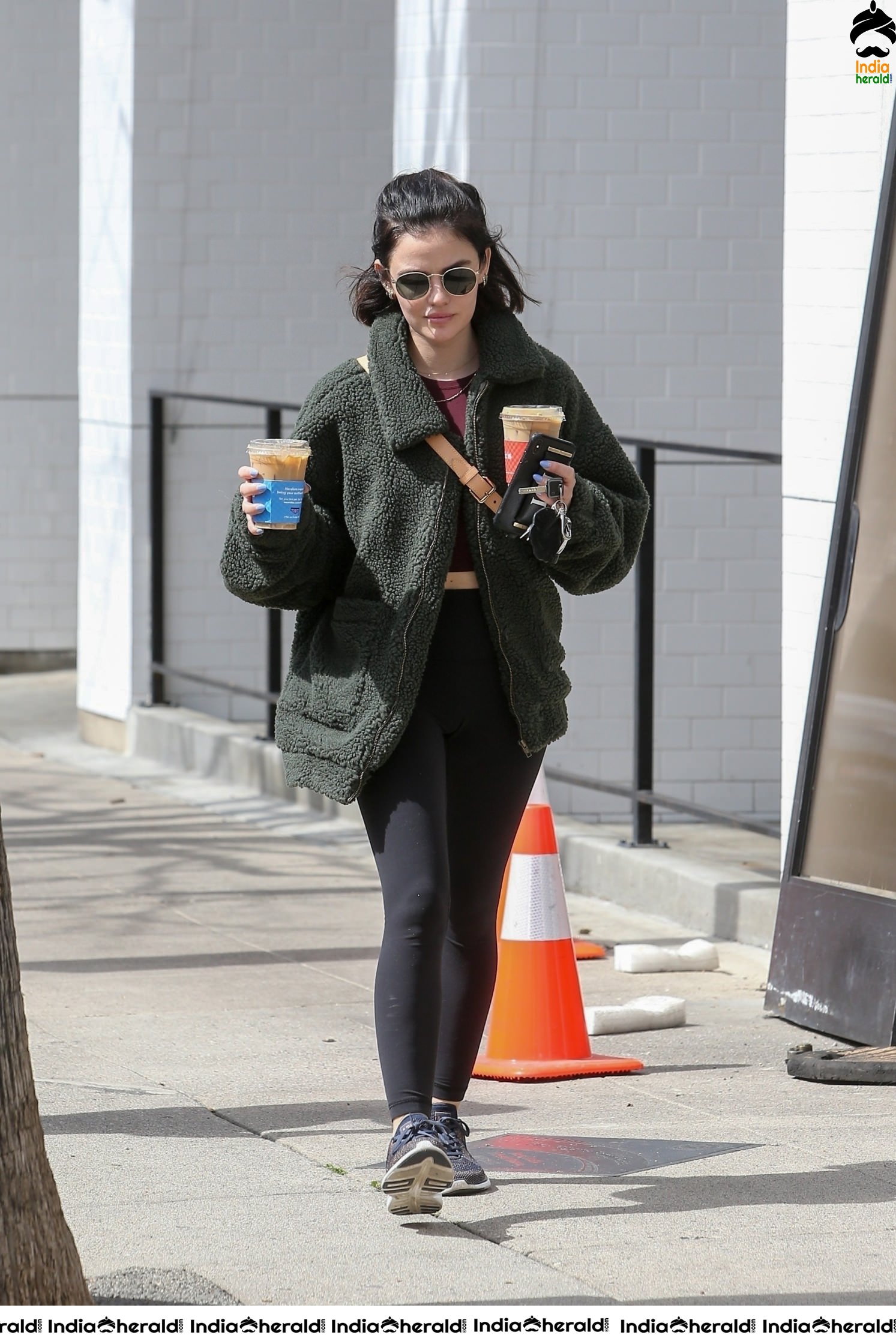 Lucy Hale looking Hot and Cute as she was seen outside Alfreds in Studio City