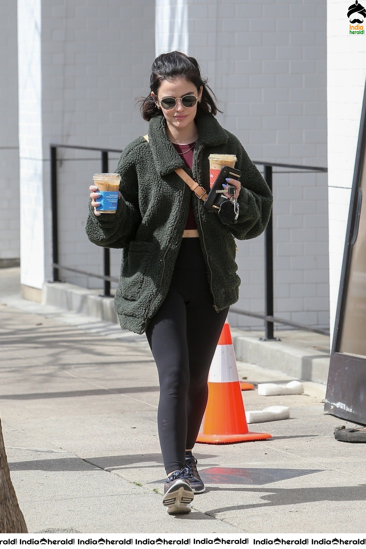 Lucy Hale looking Hot and Cute as she was seen outside Alfreds in Studio City