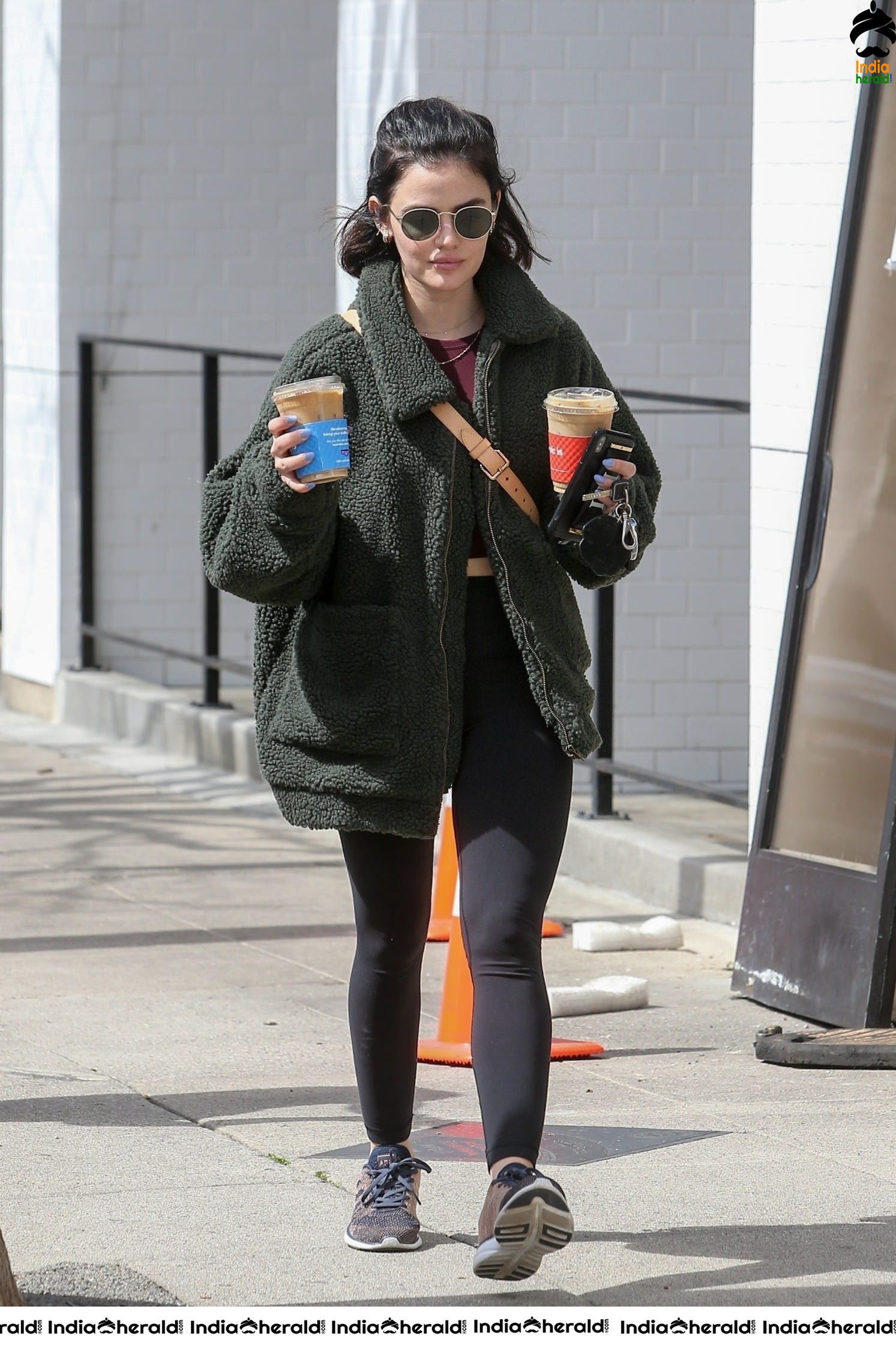 Lucy Hale looking Hot and Cute as she was seen outside Alfreds in Studio City