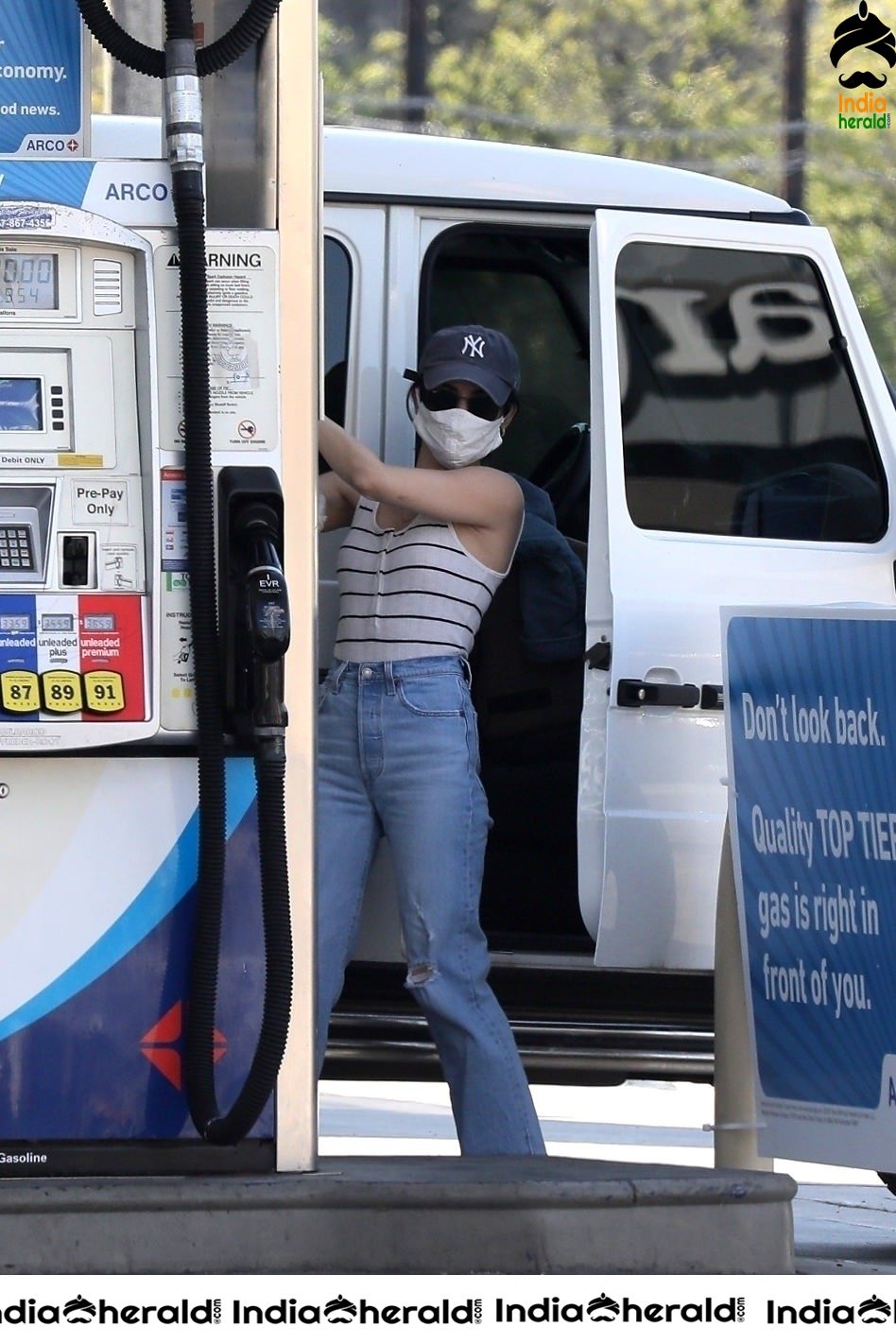 Lucy Hale wears a mask due to COVID19 as she steps out in Beverly Hills