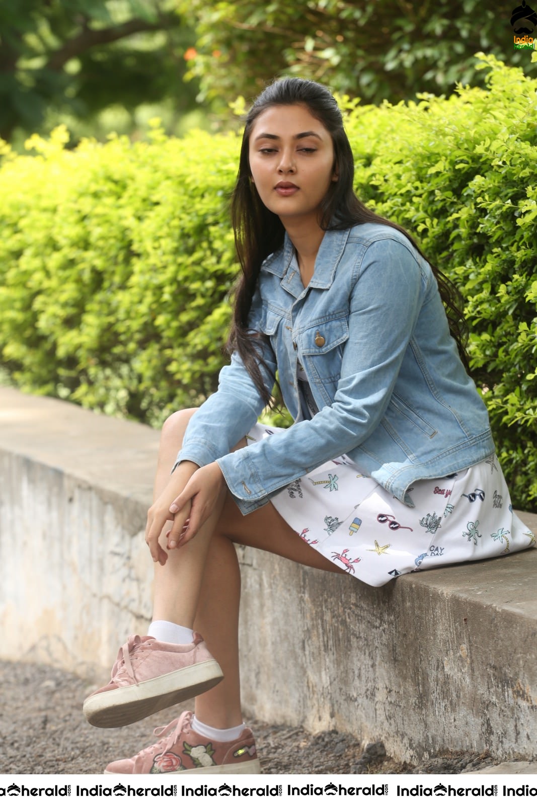 Megha Chowdary in a Sexy Short Frock flaunting her Thighs