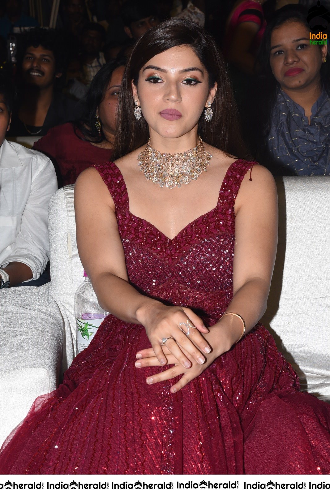 Mehreen Pirzada Looking Gorgeous in Maroon Gown Set 1