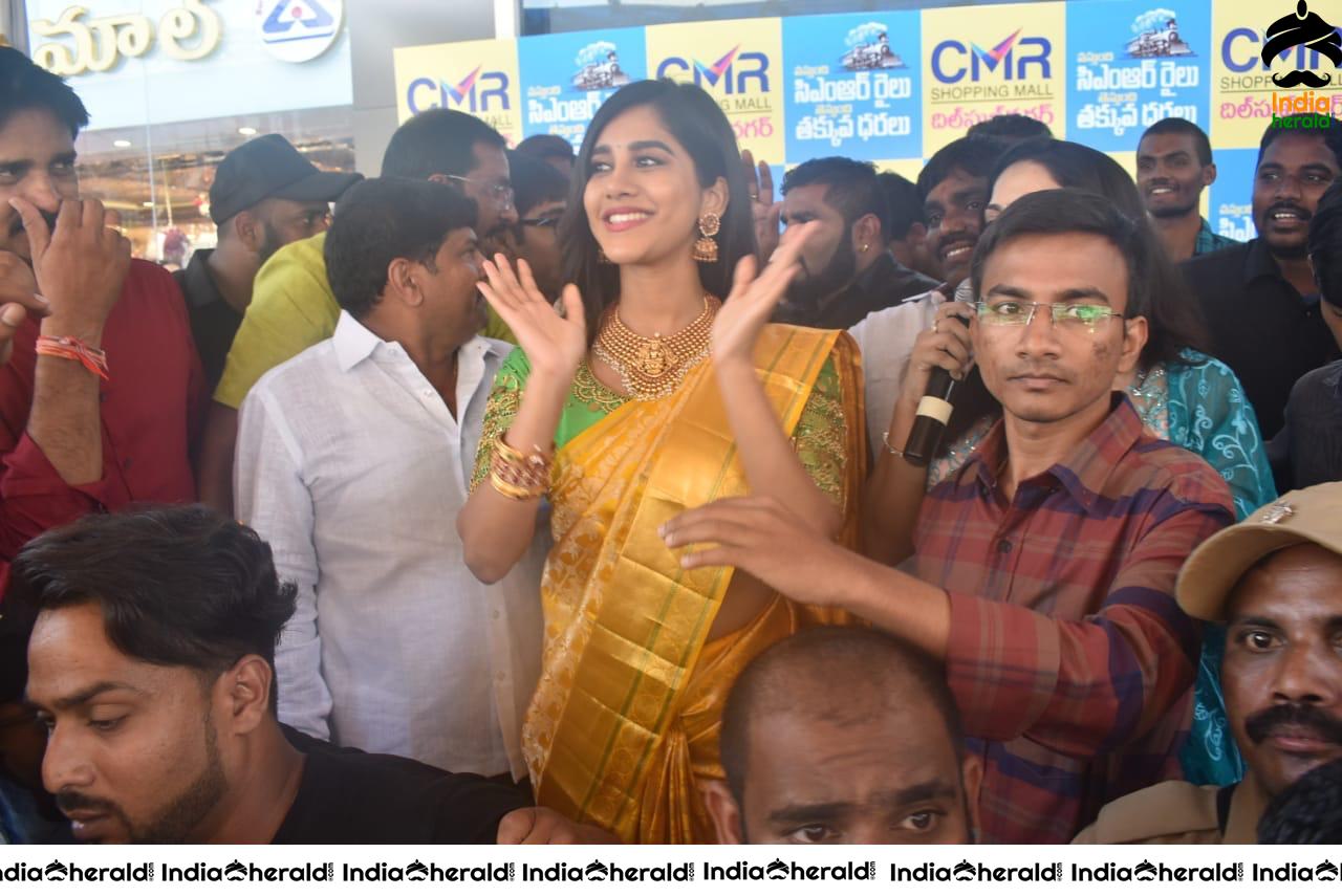 Nabha Natesh Spotted In Saree While Inaugurating CMR Shopping Mall