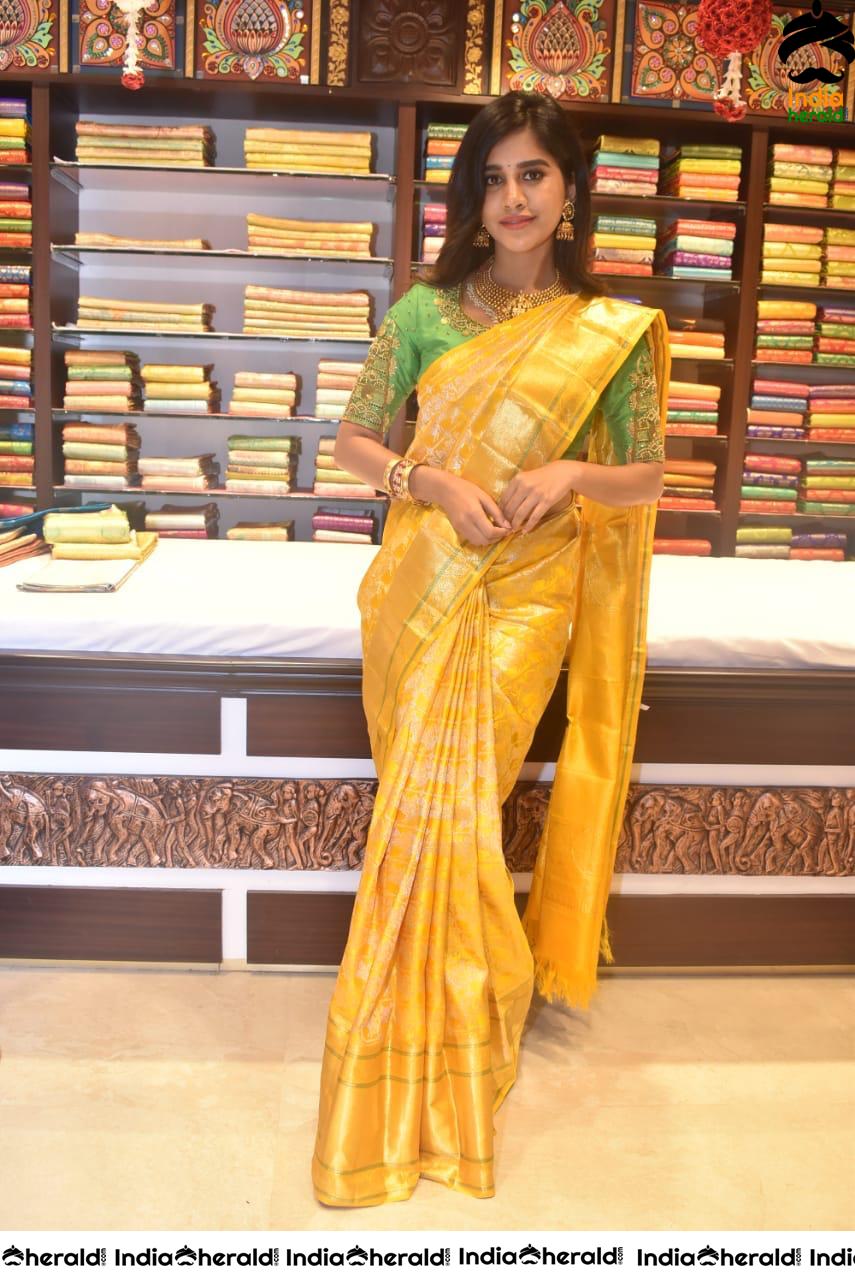 Nabha Natesh Spotted In Saree While Inaugurating CMR Shopping Mall