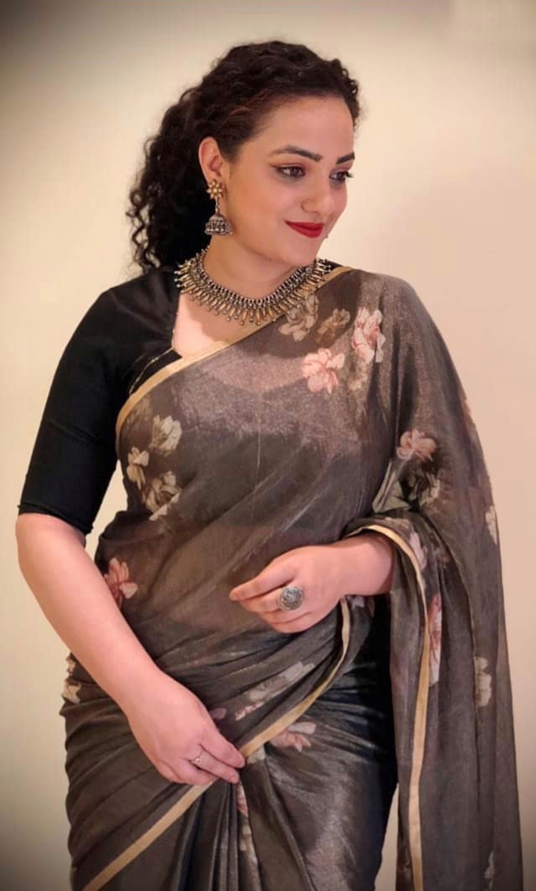 Nithya Menon Hot Photos In A Transparent Saree