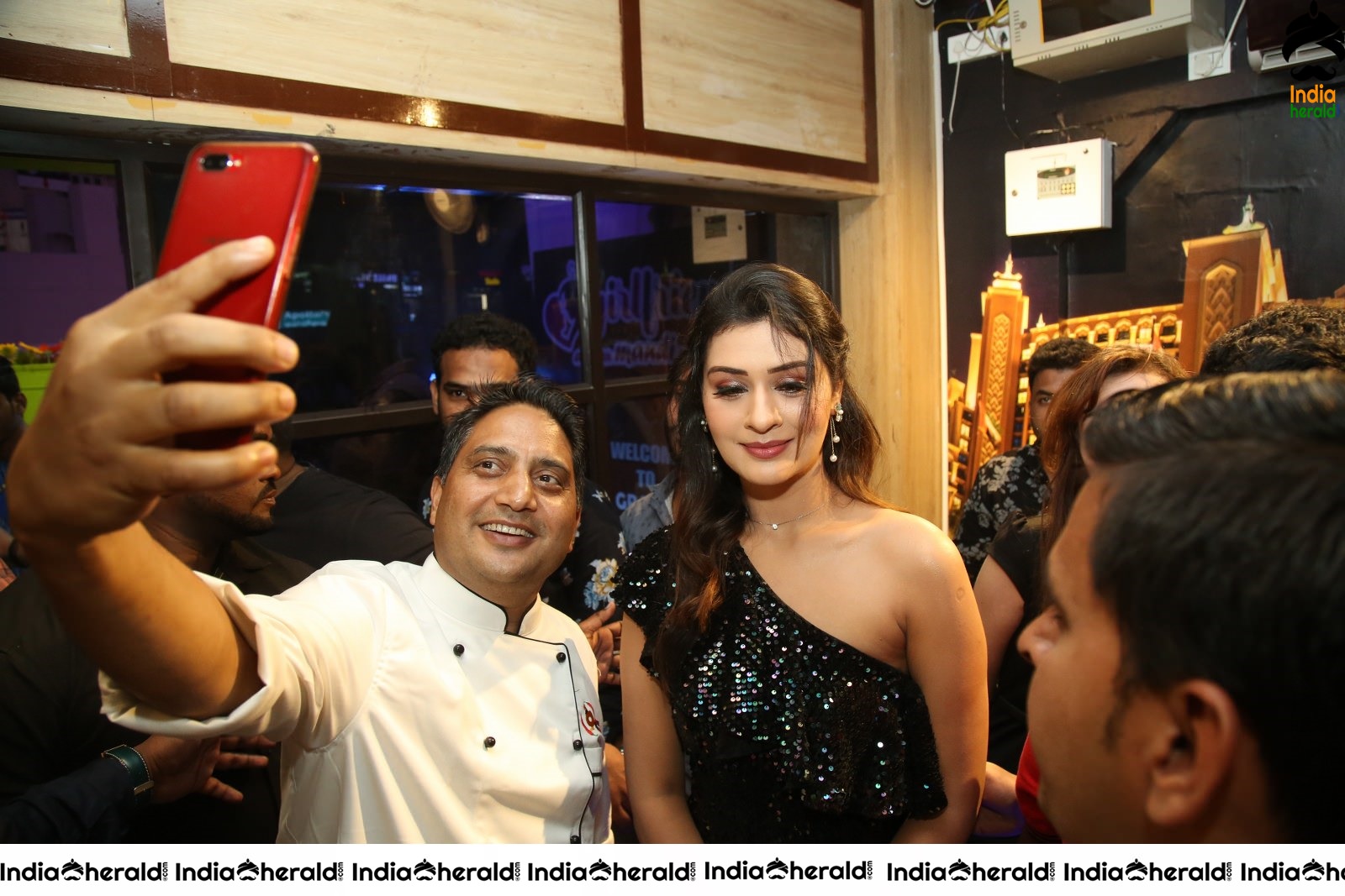 Payal Rajput takes Selfie with Fans during Restaurant Launch