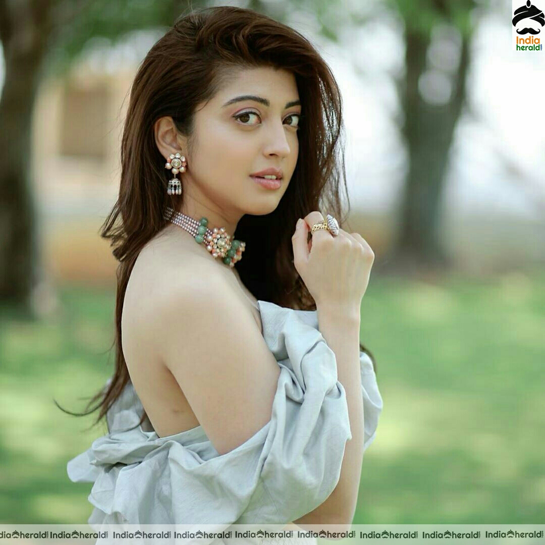 Pranitha Hot Latest Green Tubeless Dress Stills